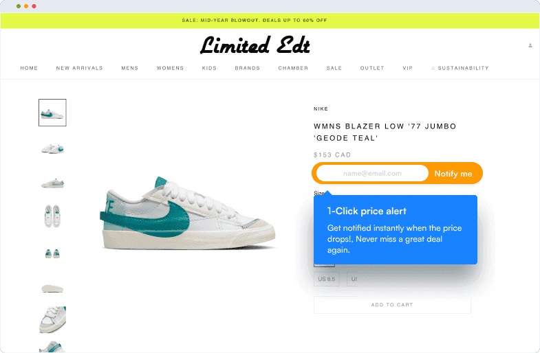 One click shoe promotion