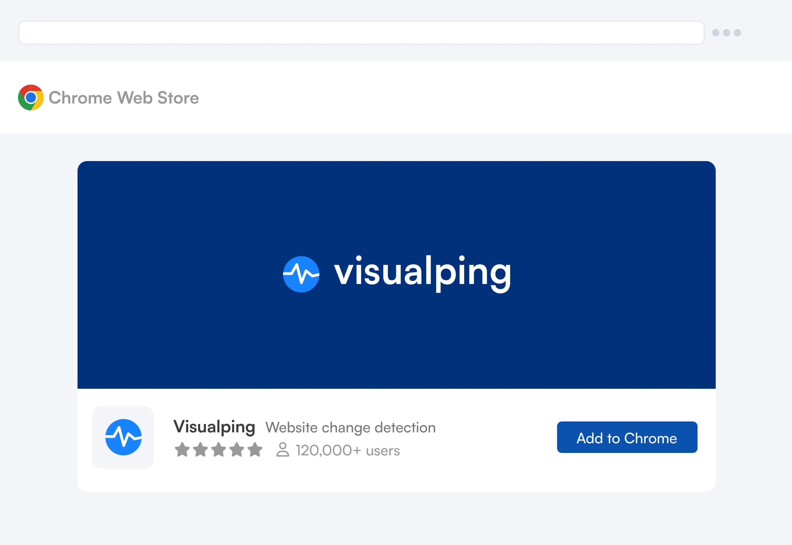 Visualping extension being added to the browser in a few clicks