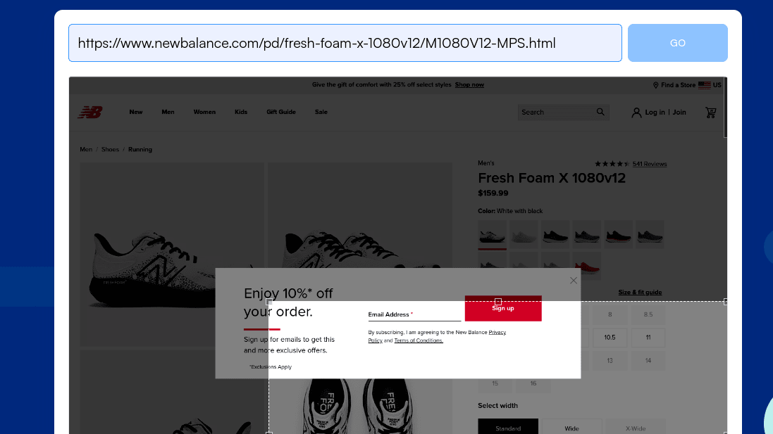 How to monitor New Balance New Shoe Releases - Select the Part of the Page You Want to Monitor for Changes.