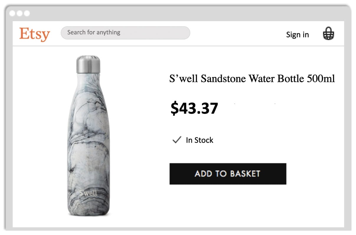 Visualping is a a price tracker that monitors product pages and sends you deal alerts when the price drops, like this page of a S&rsquo;well water bottle