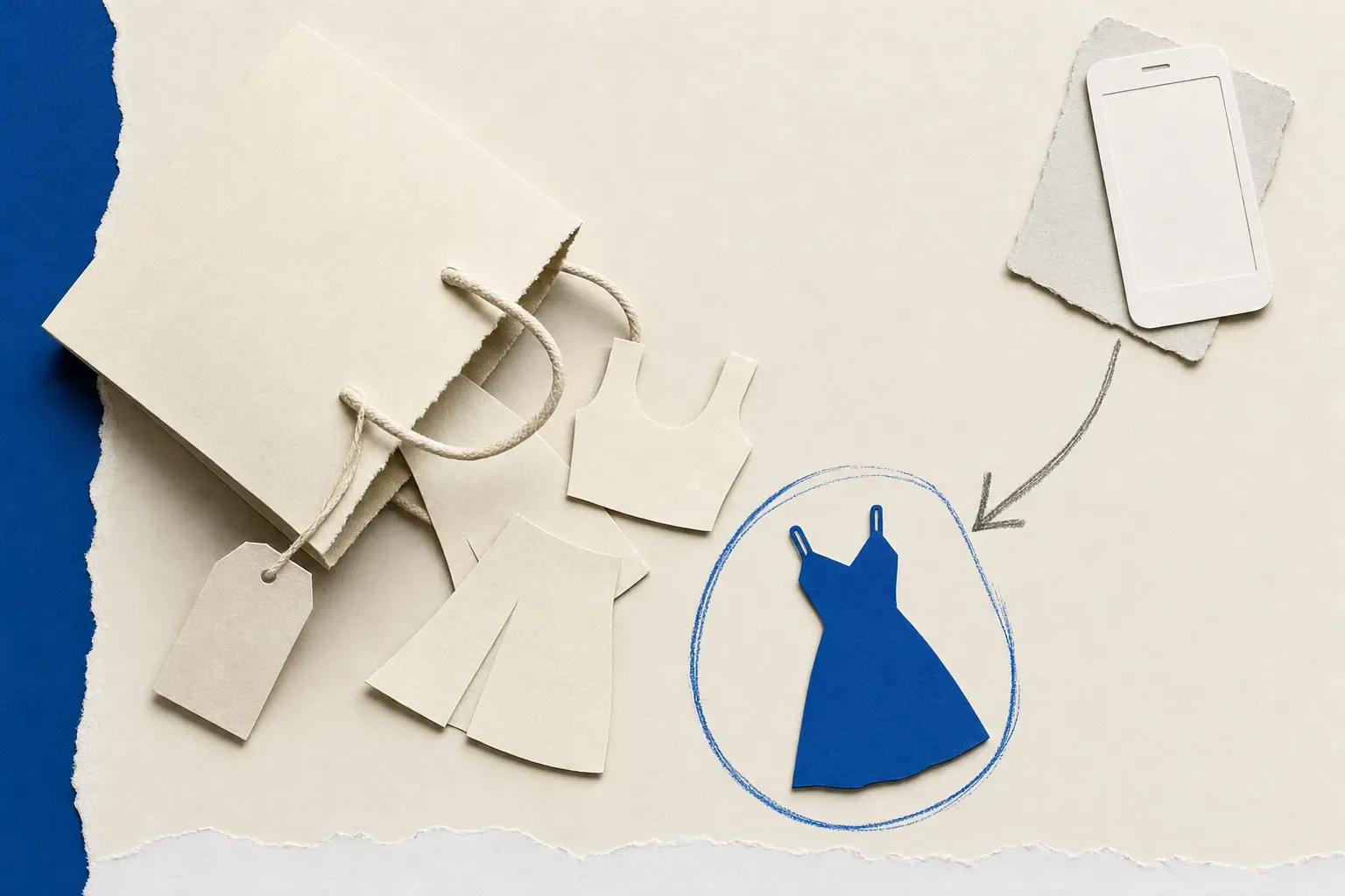 Collage of a shopping bag spilling clothes with one dress circled, illustrating Shein restock alerts