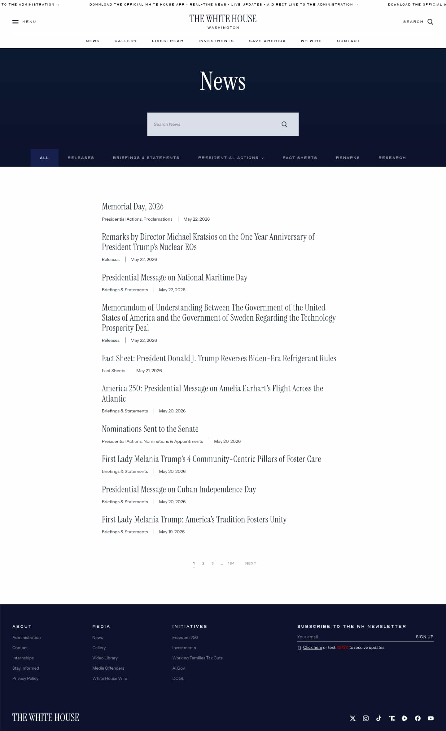 Latest website image capture