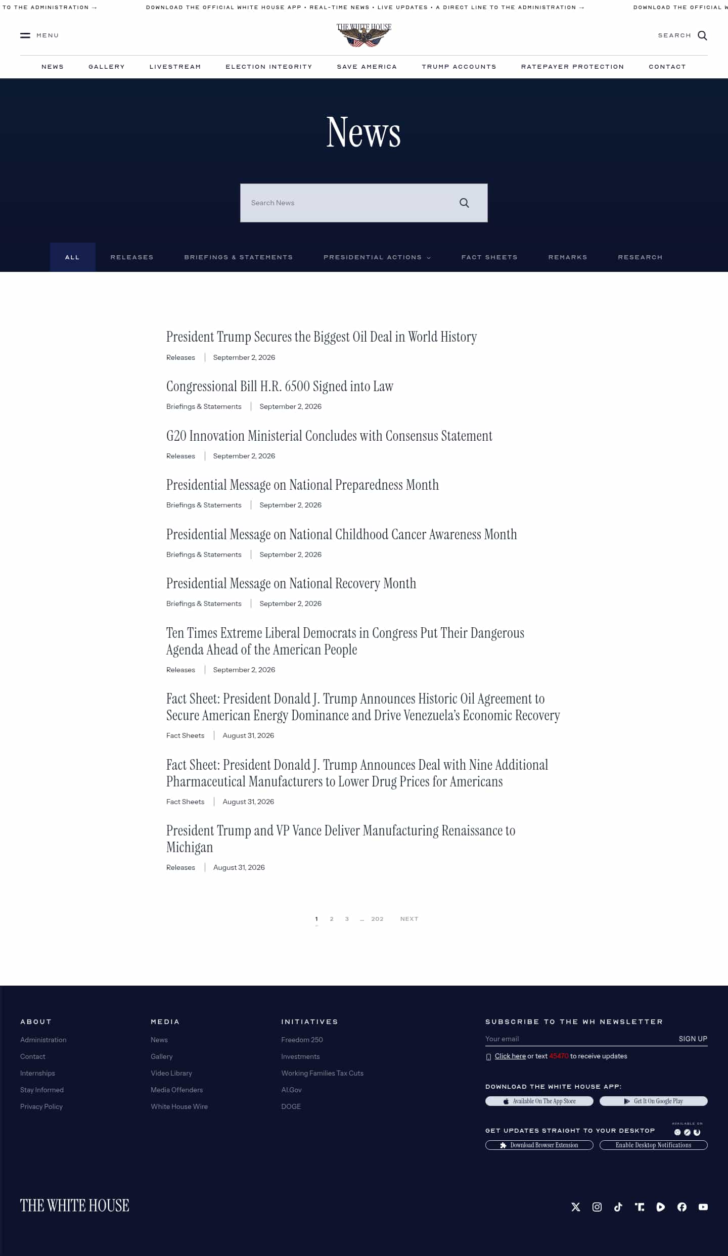 Latest website image capture