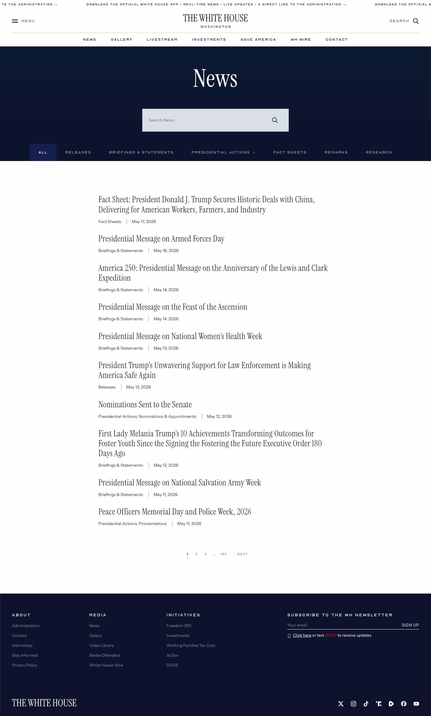 Latest website image capture