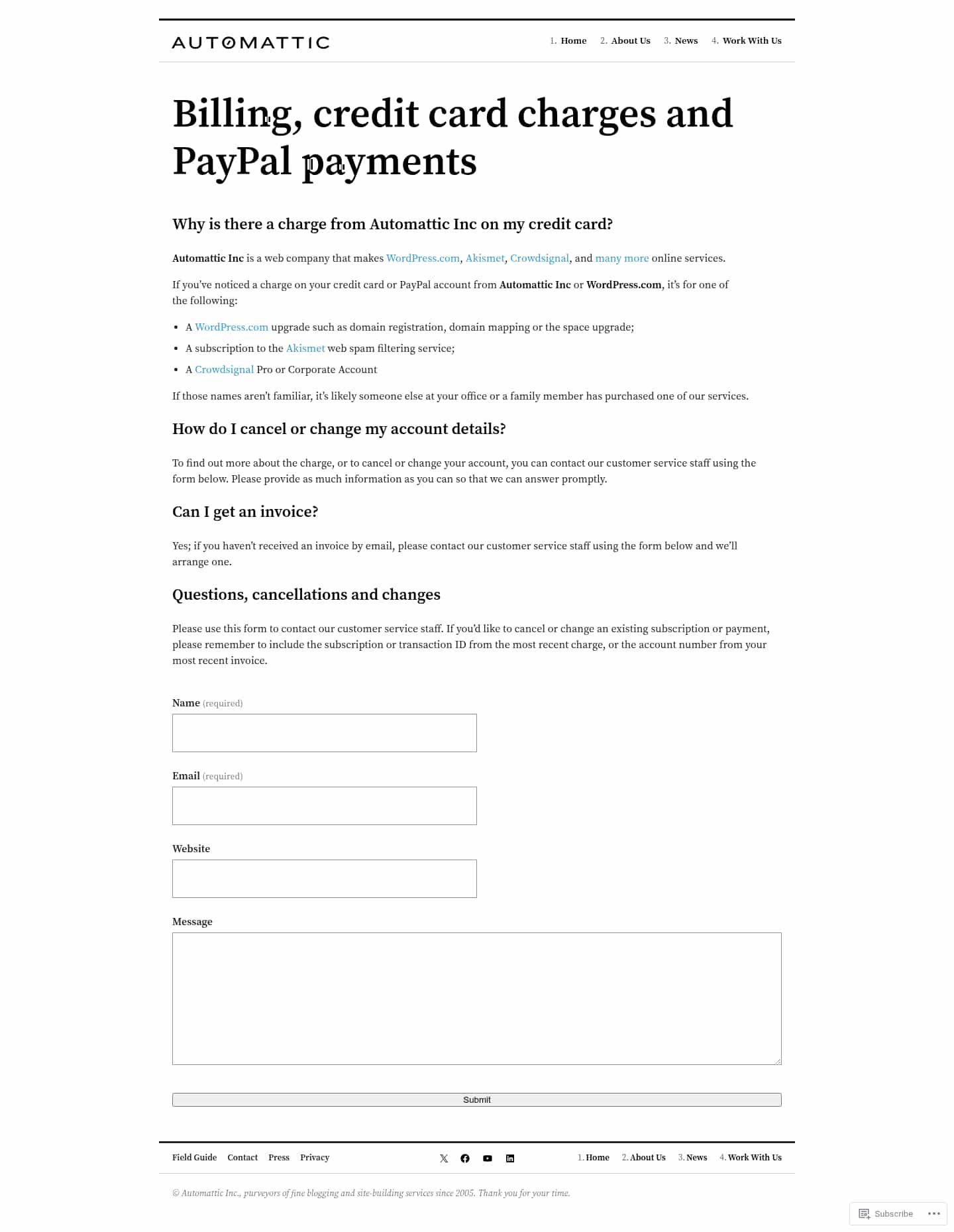 Latest website image capture