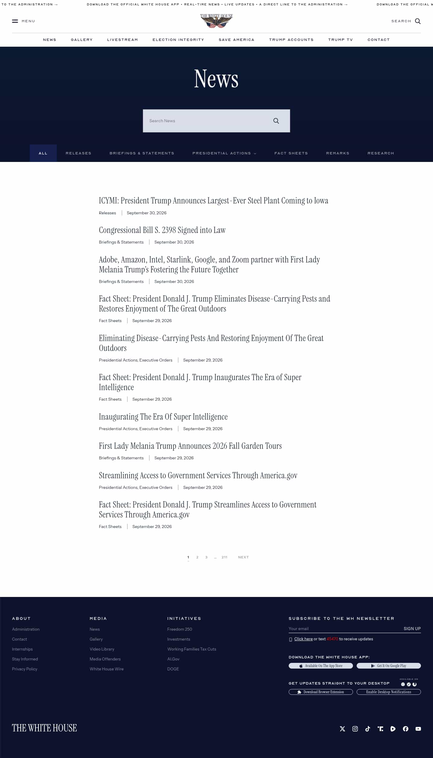 Latest website image capture
