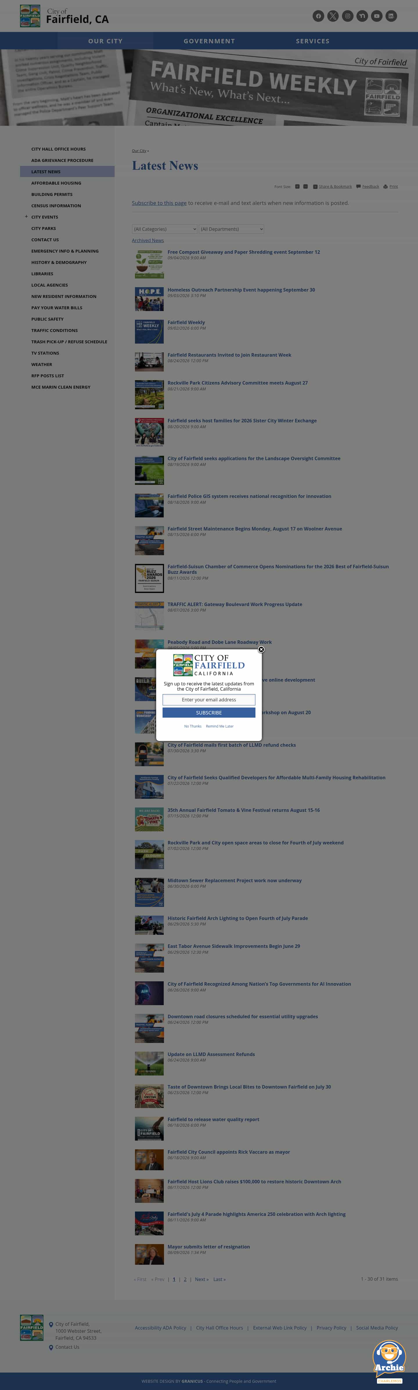 Latest website image capture