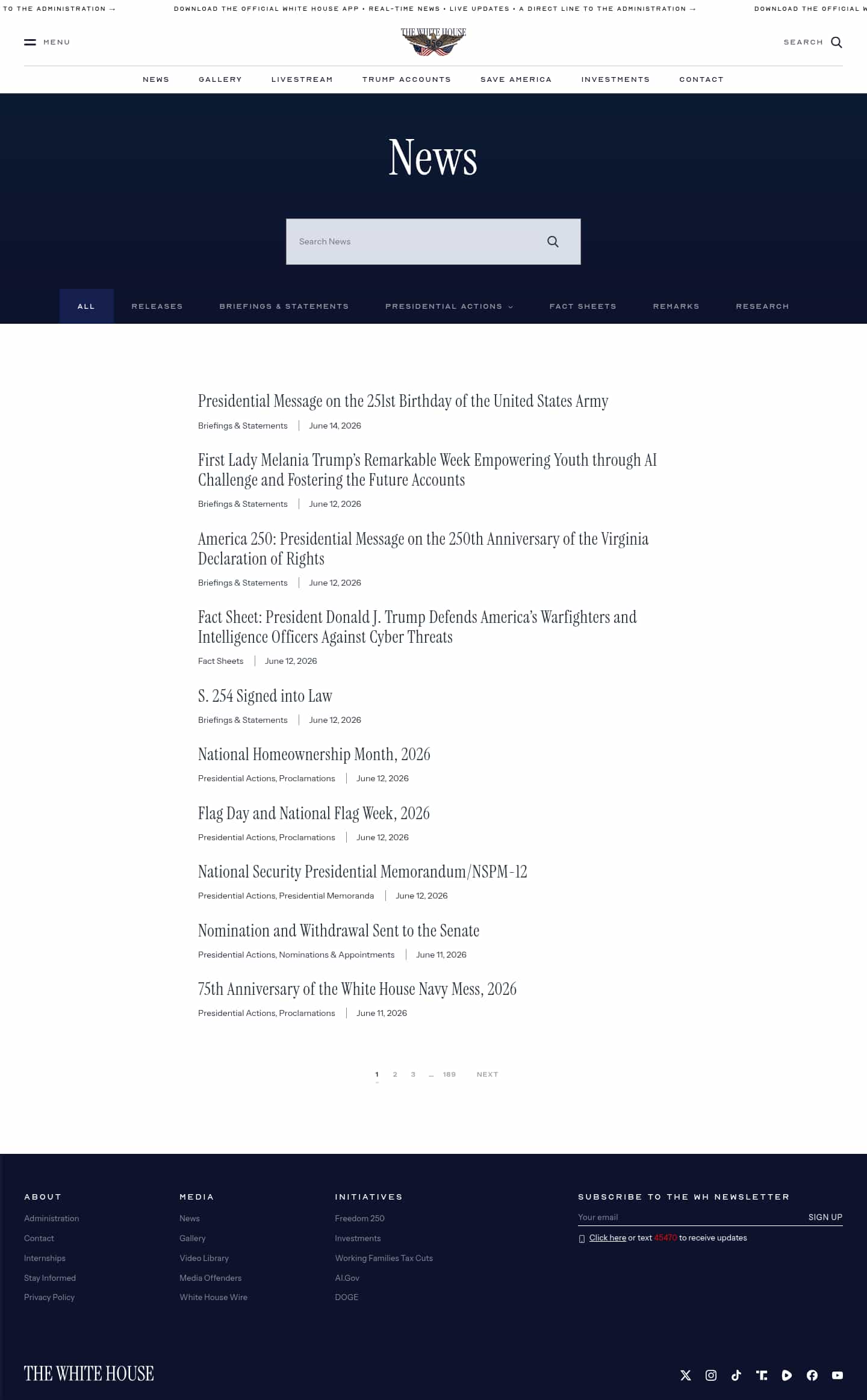 Latest website image capture
