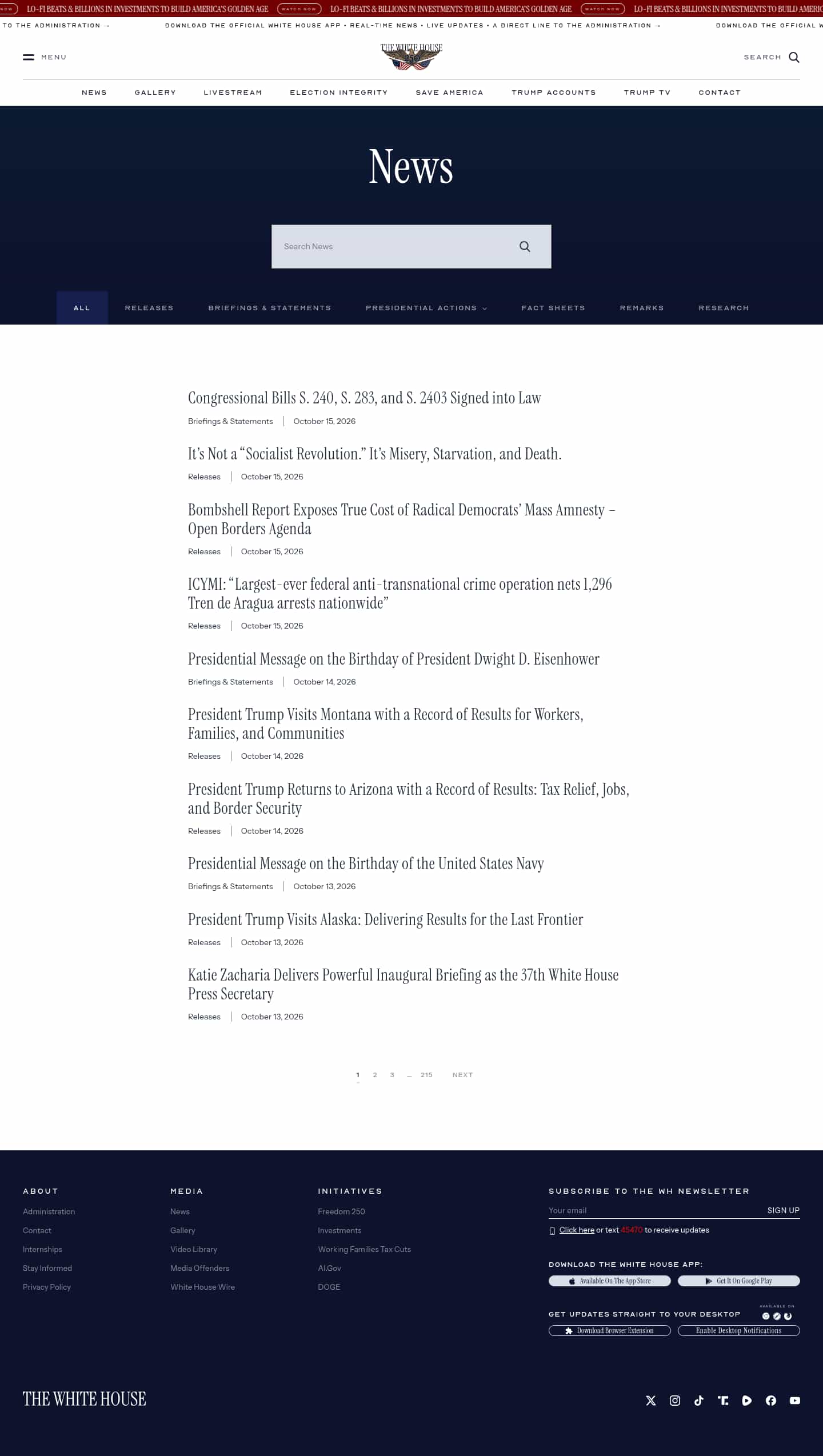 Latest website image capture