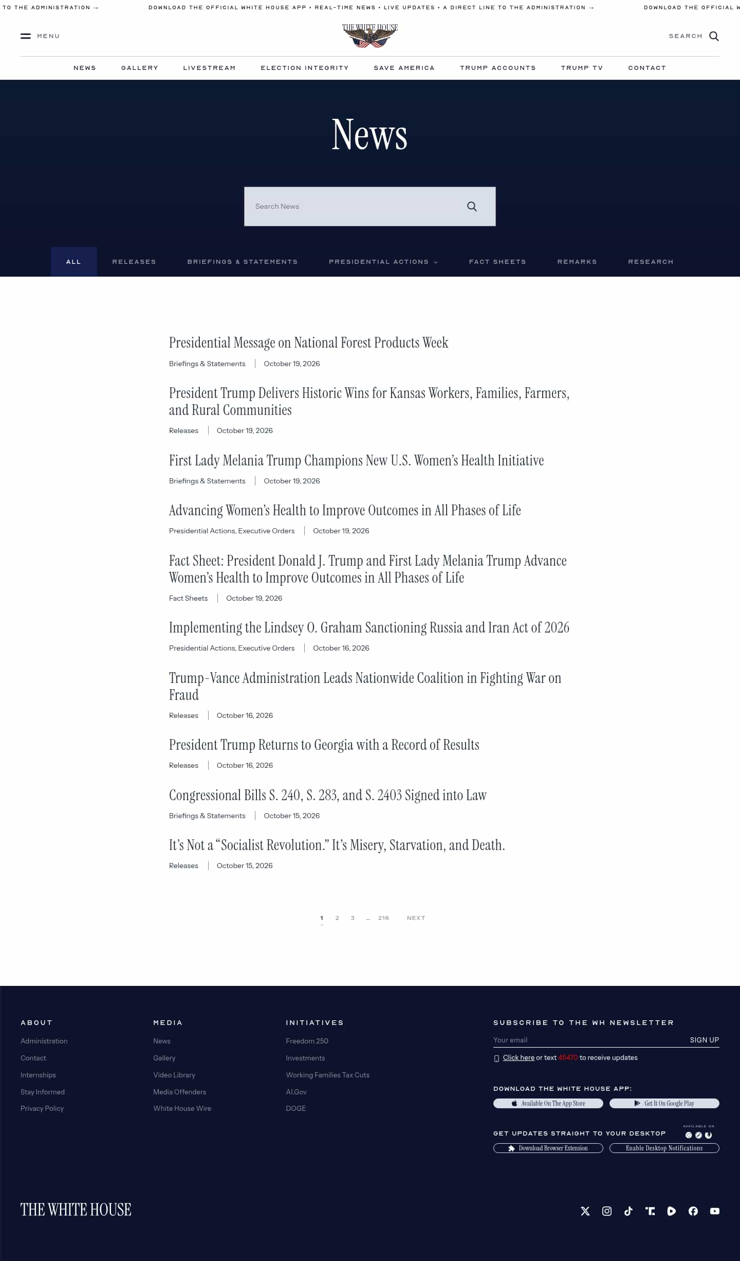 Latest website image capture