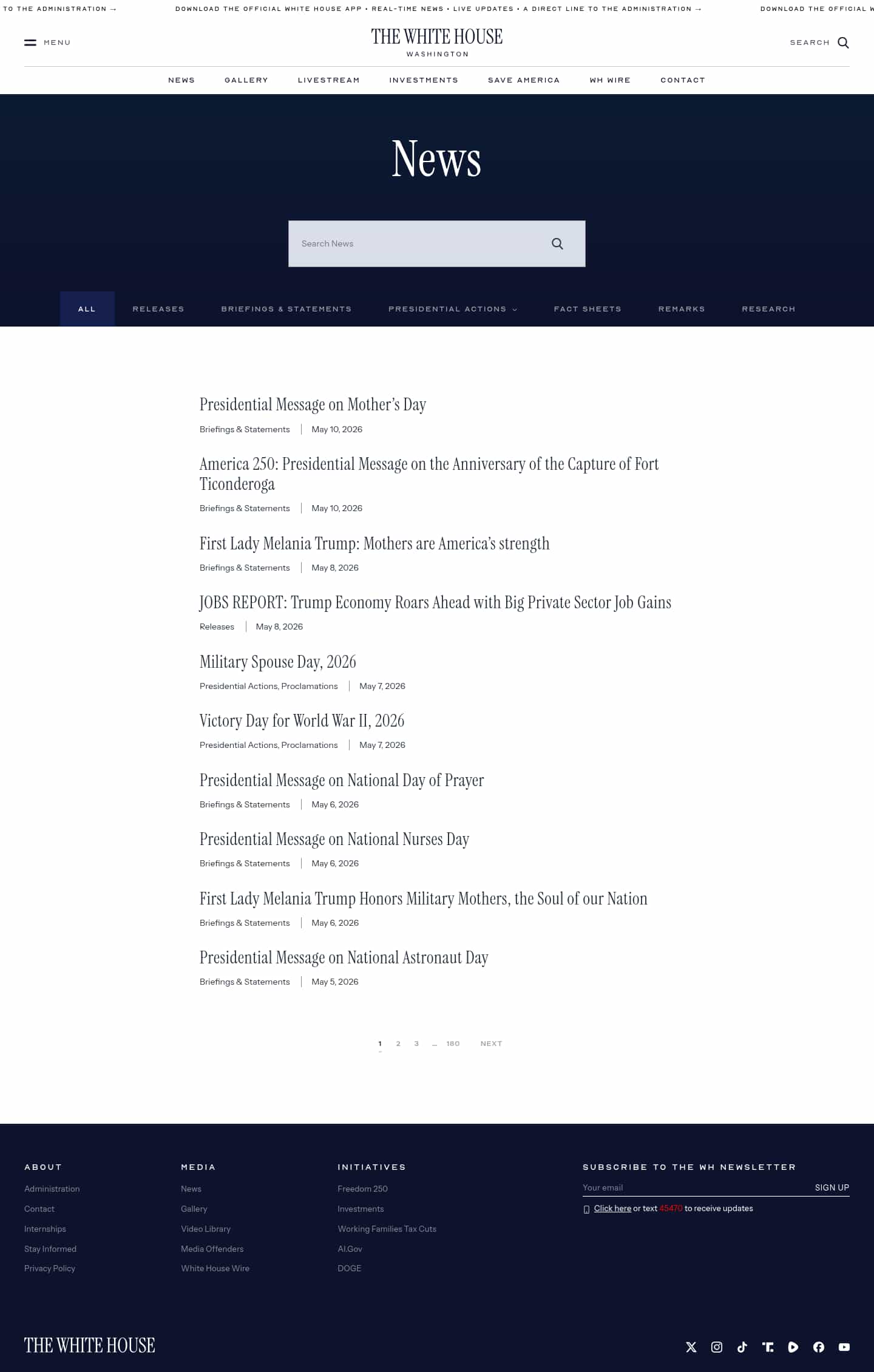 Latest website image capture