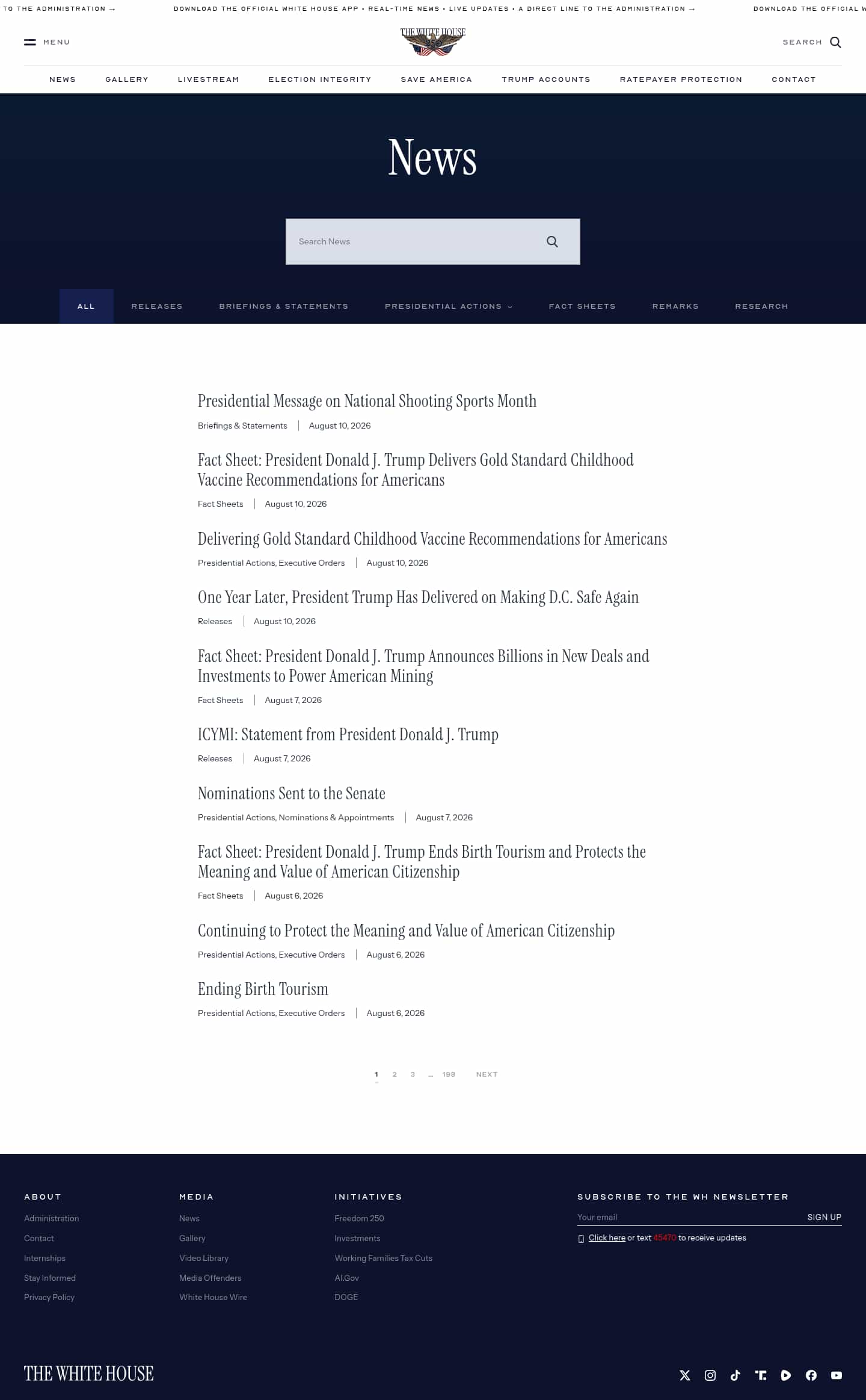 Latest website image capture