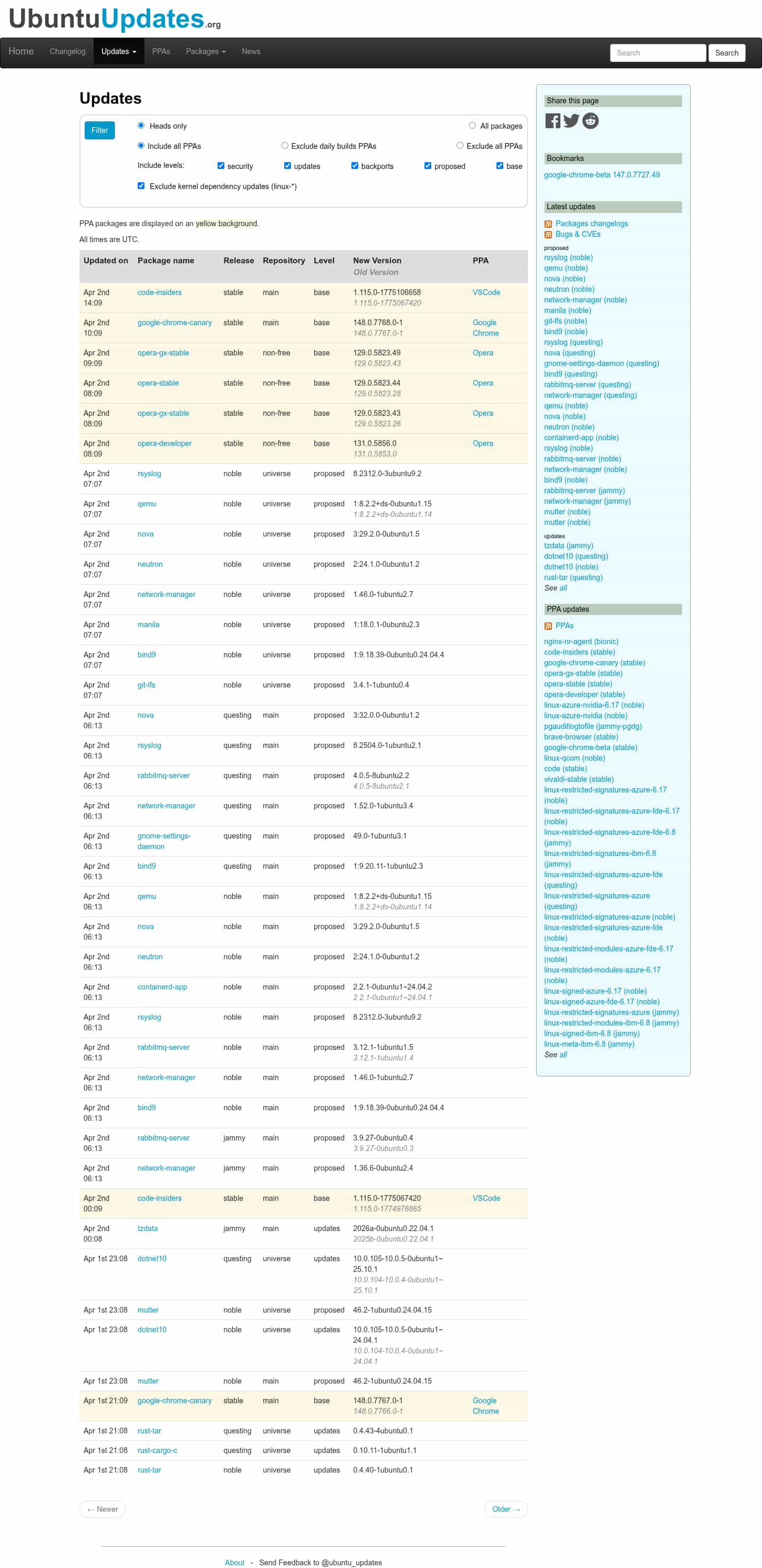 Latest website image capture