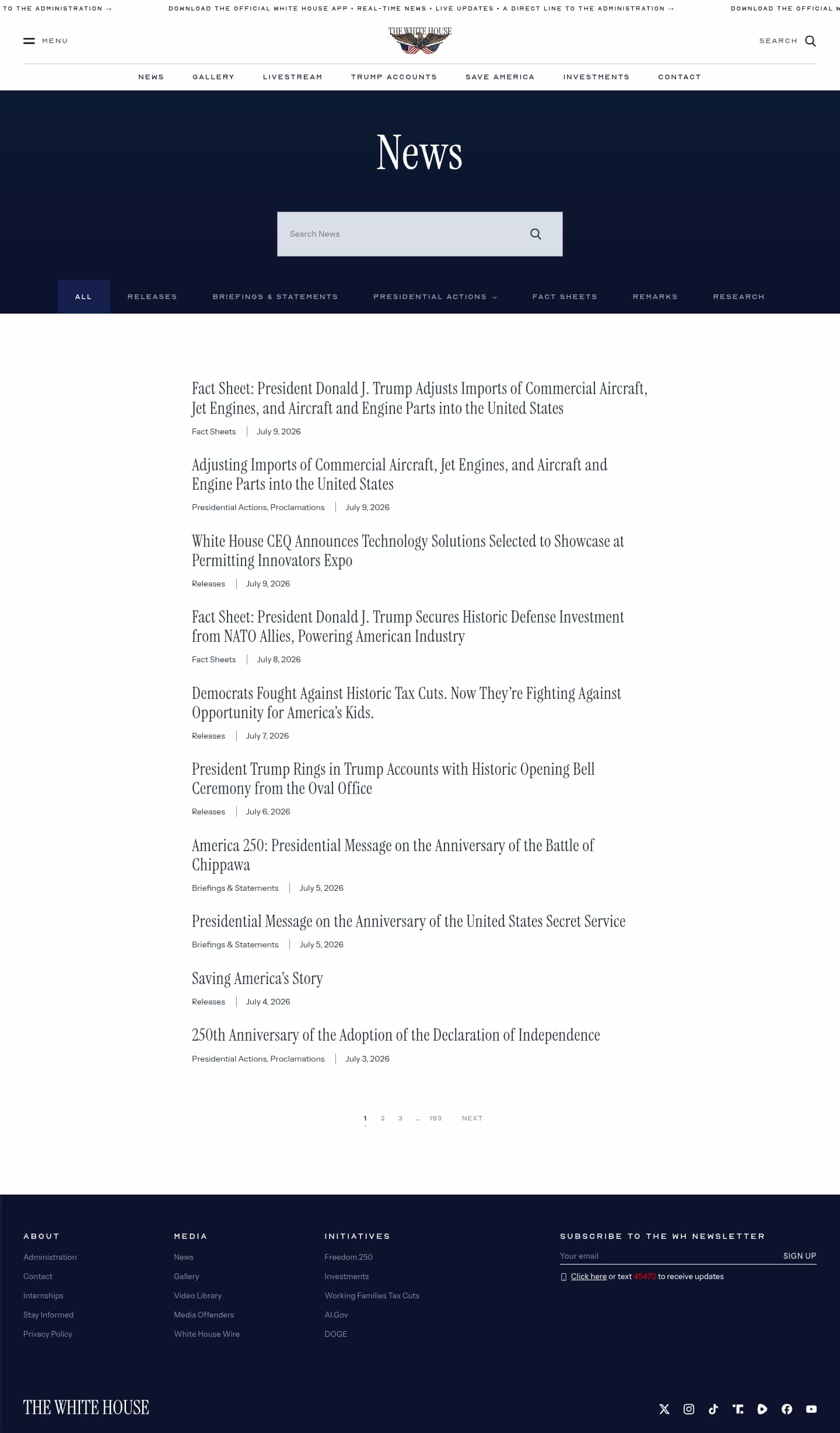 Latest website image capture