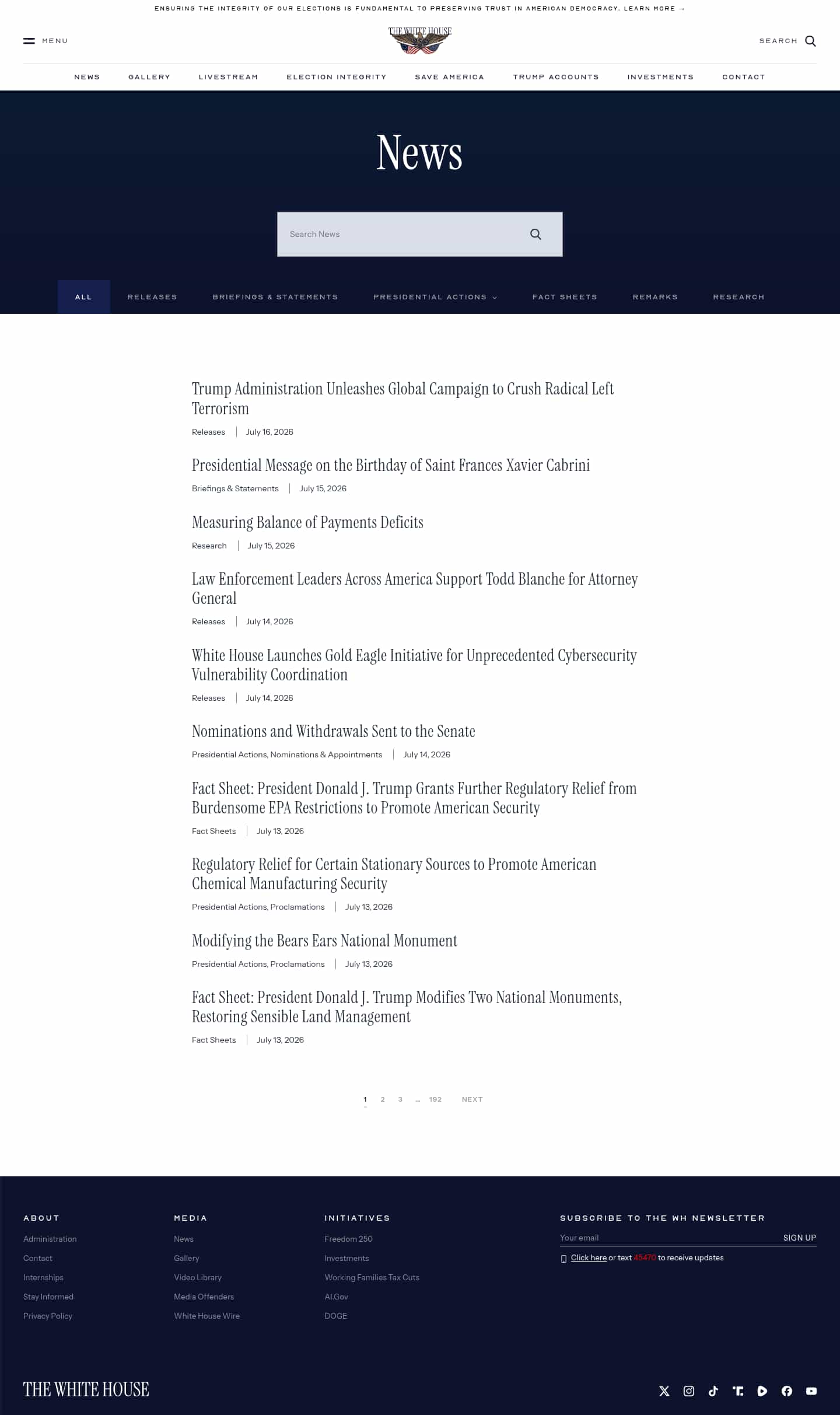 Latest website image capture