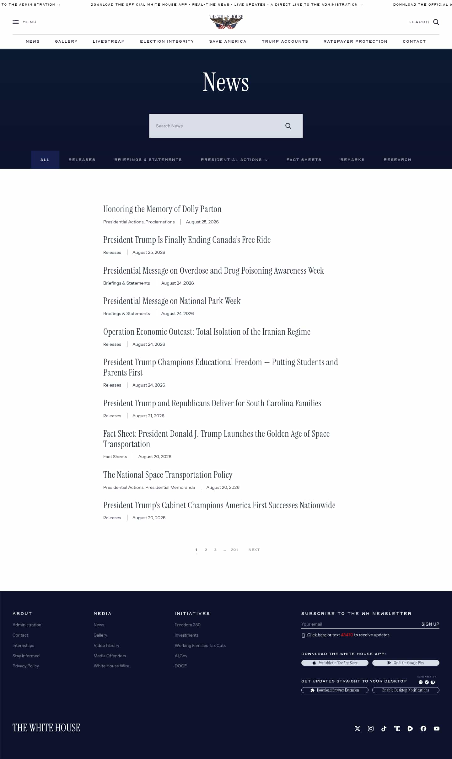 Latest website image capture