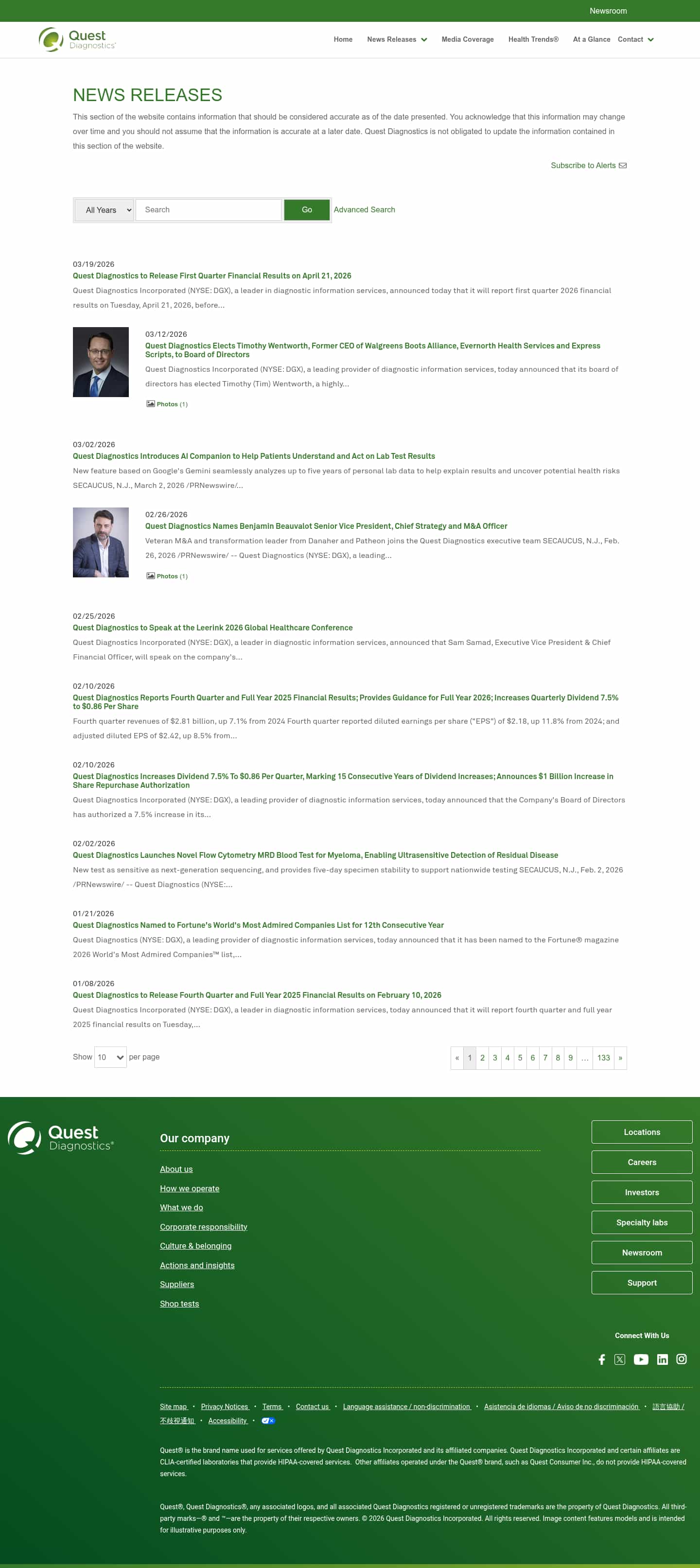 Latest website image capture