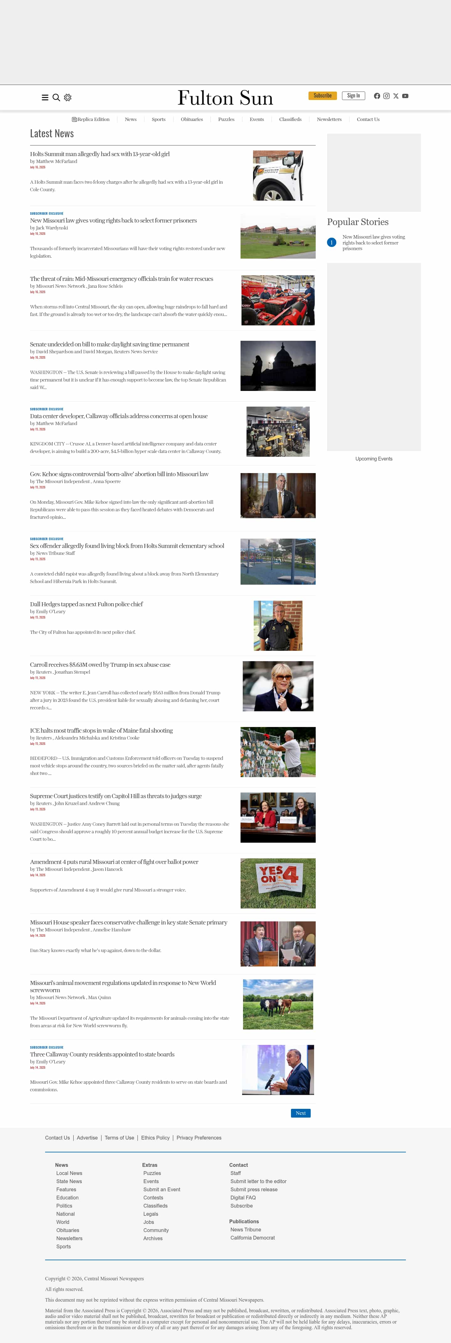 Latest website image capture