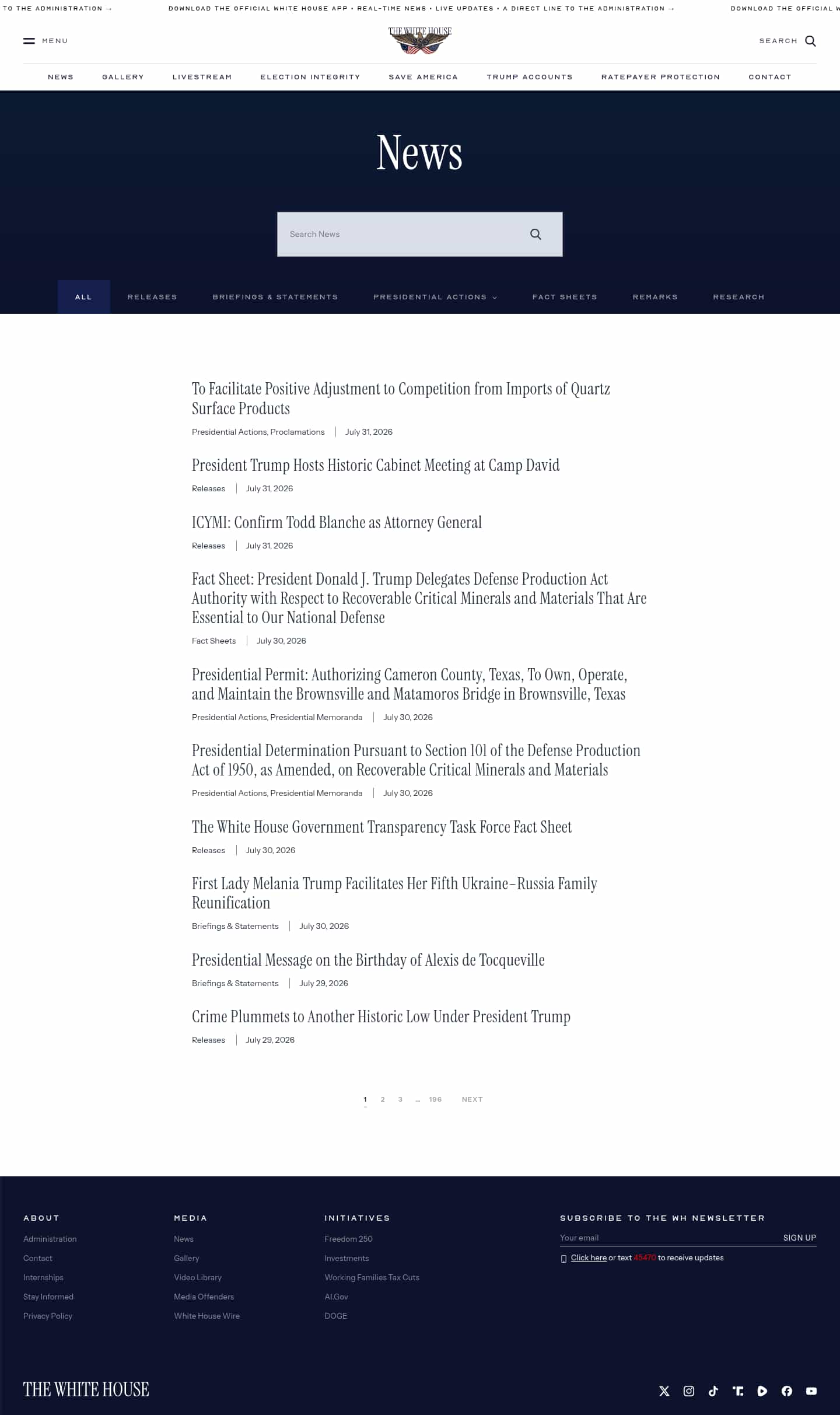 Latest website image capture
