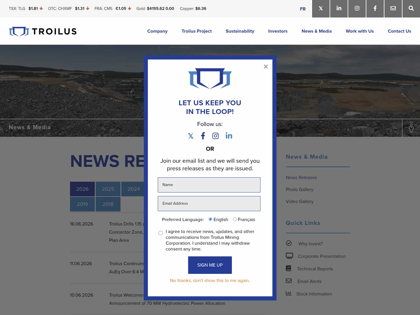 Latest website image capture