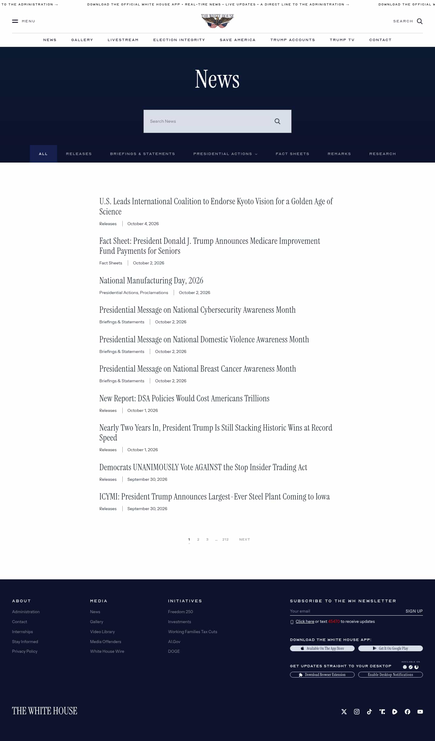 Latest website image capture