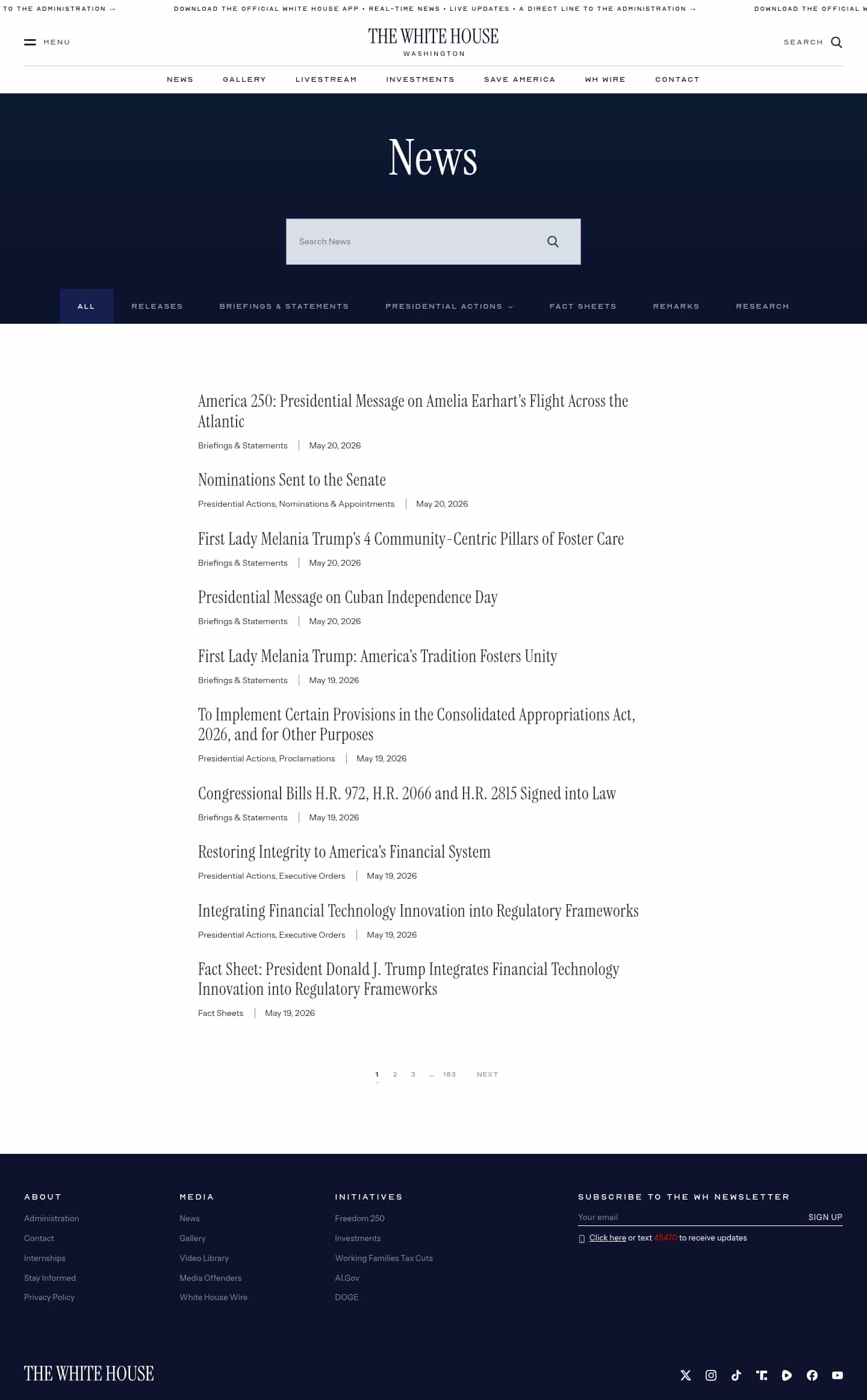 Latest website image capture