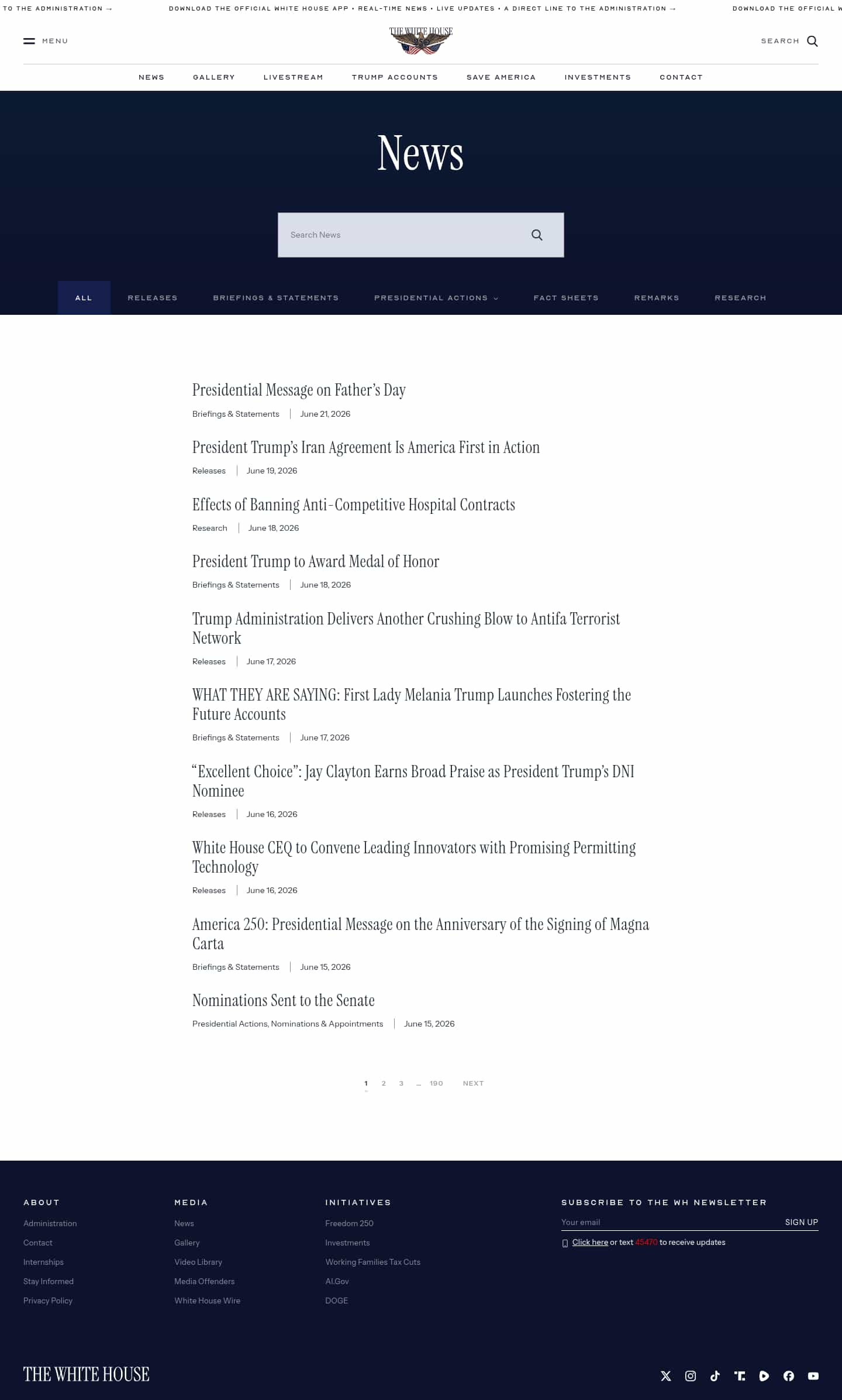Latest website image capture