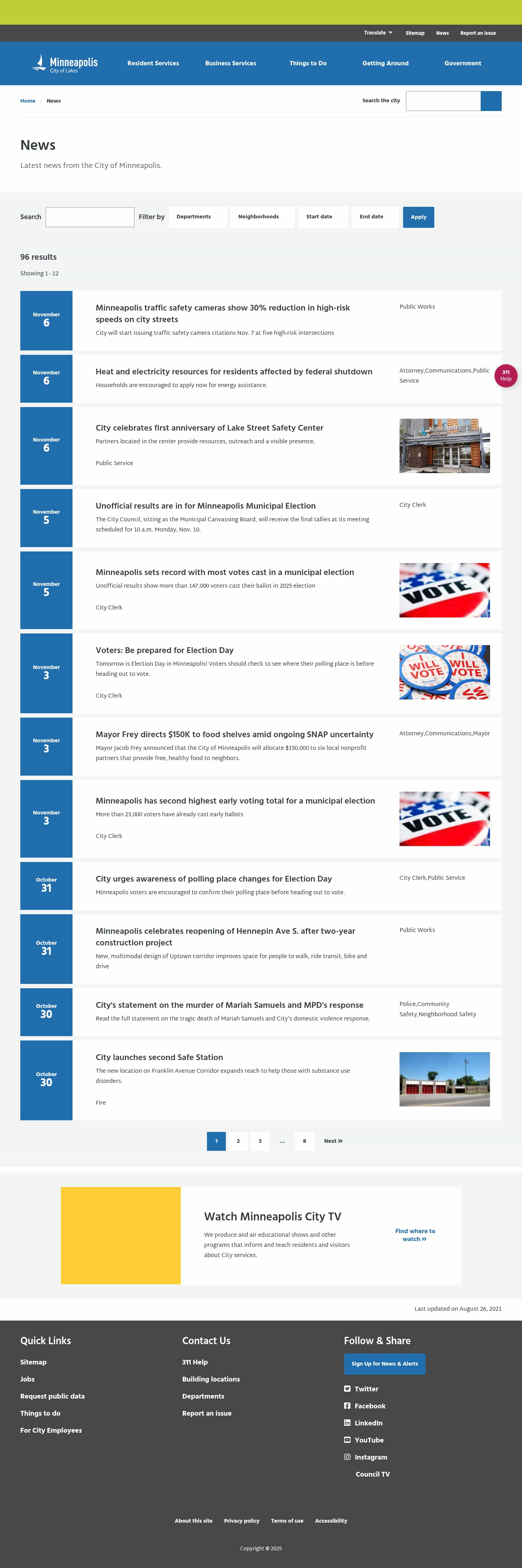 Latest website image capture