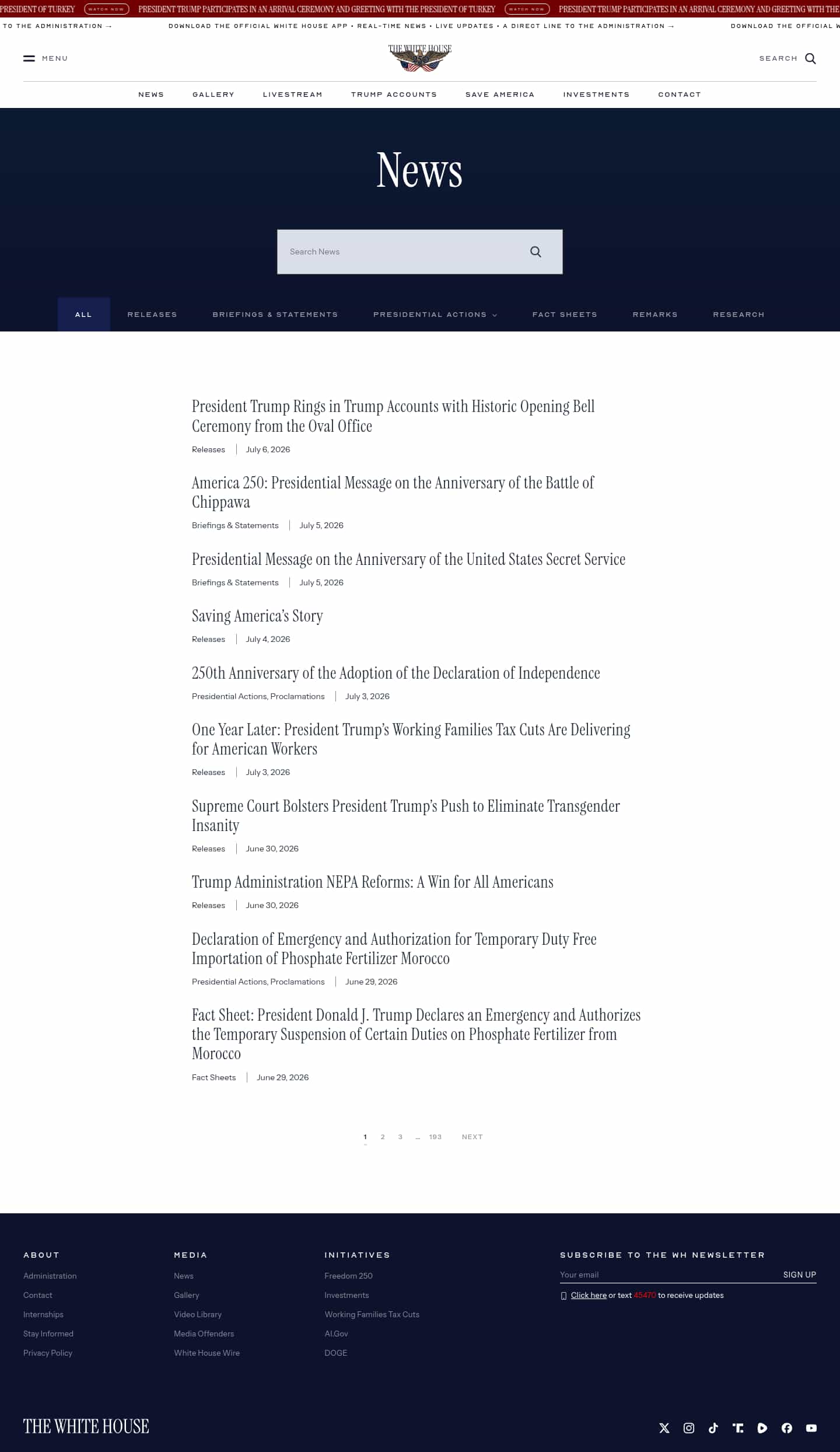 Latest website image capture