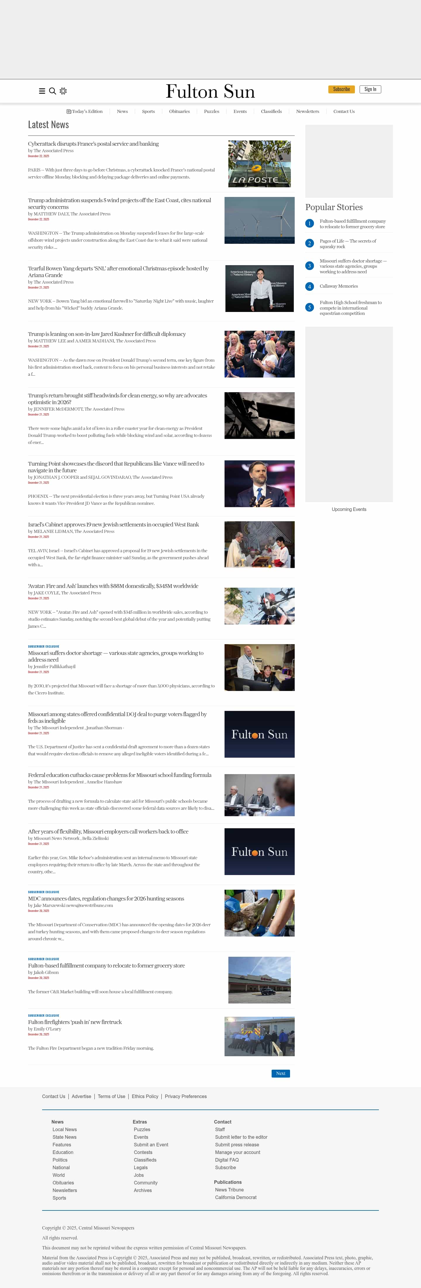 Latest website image capture