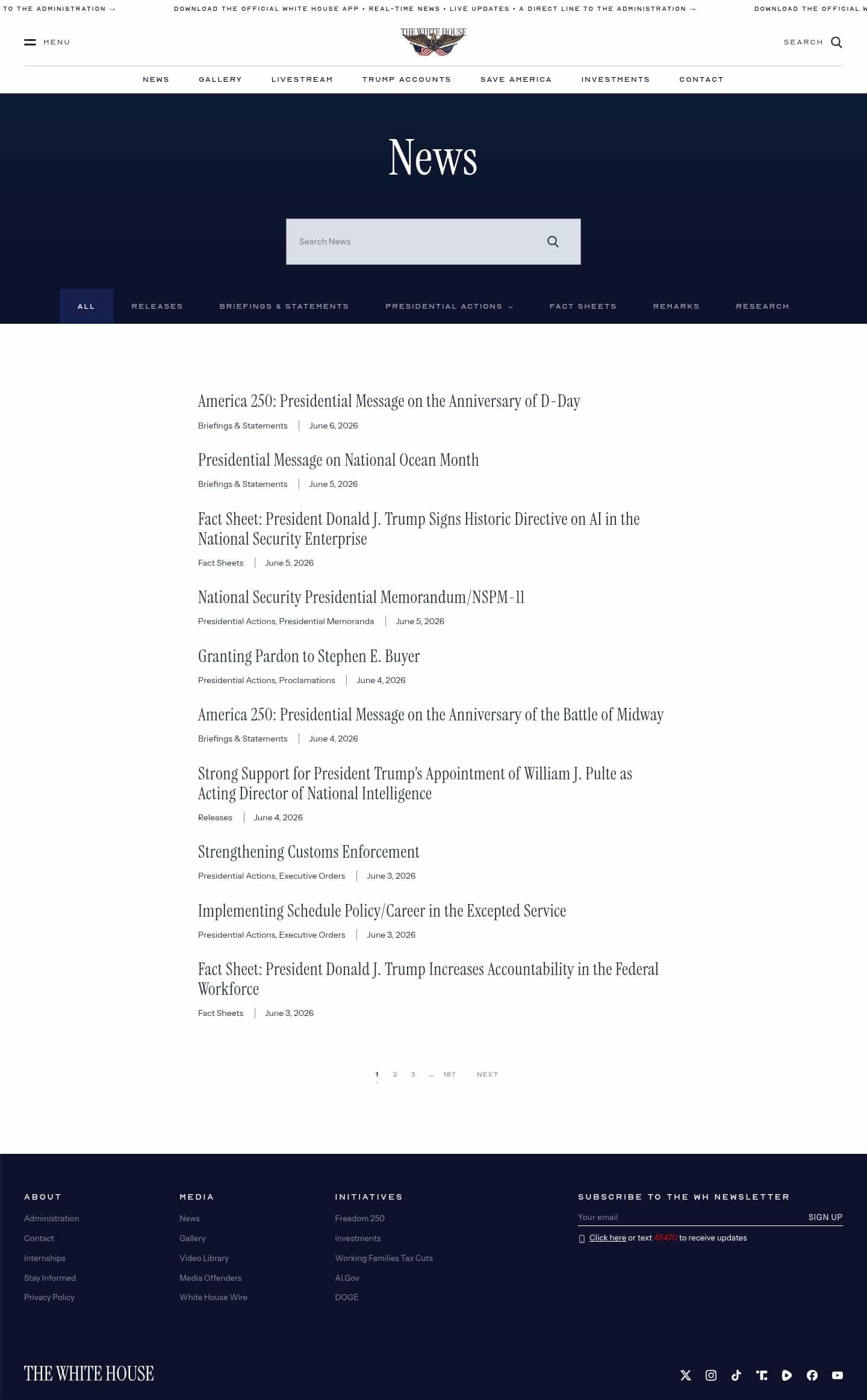 Latest website image capture