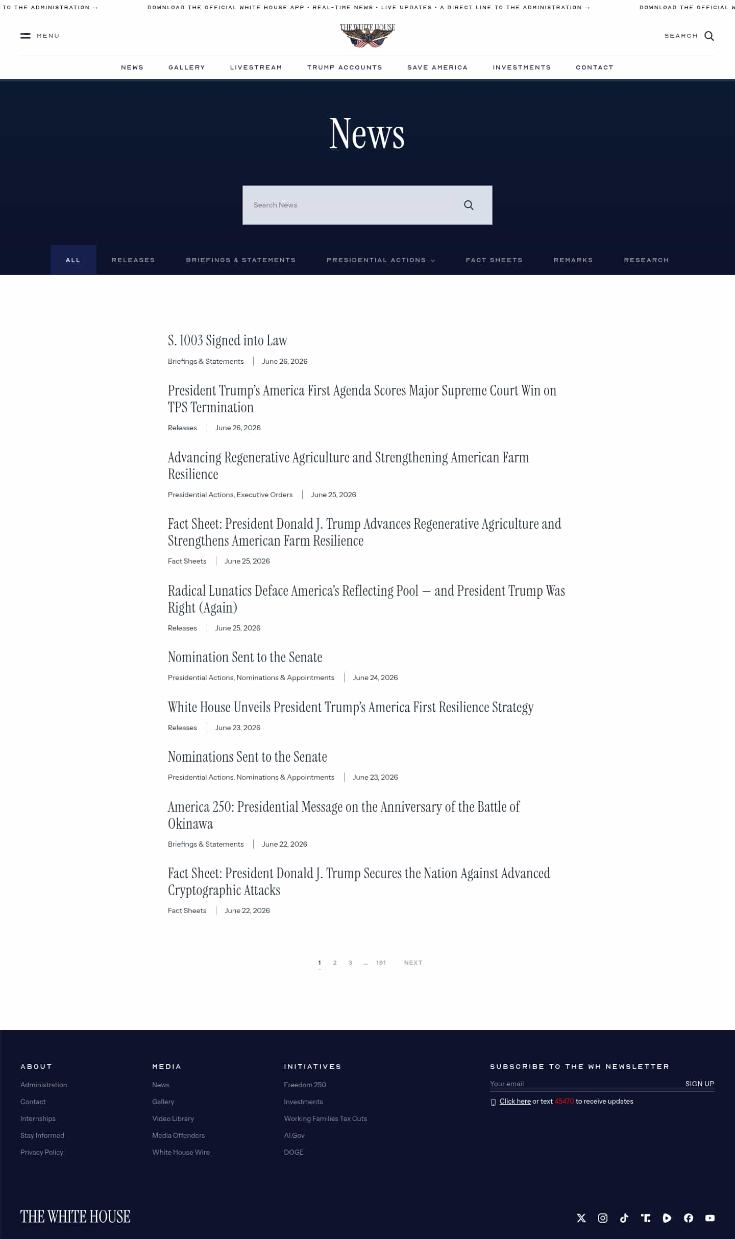 Latest website image capture