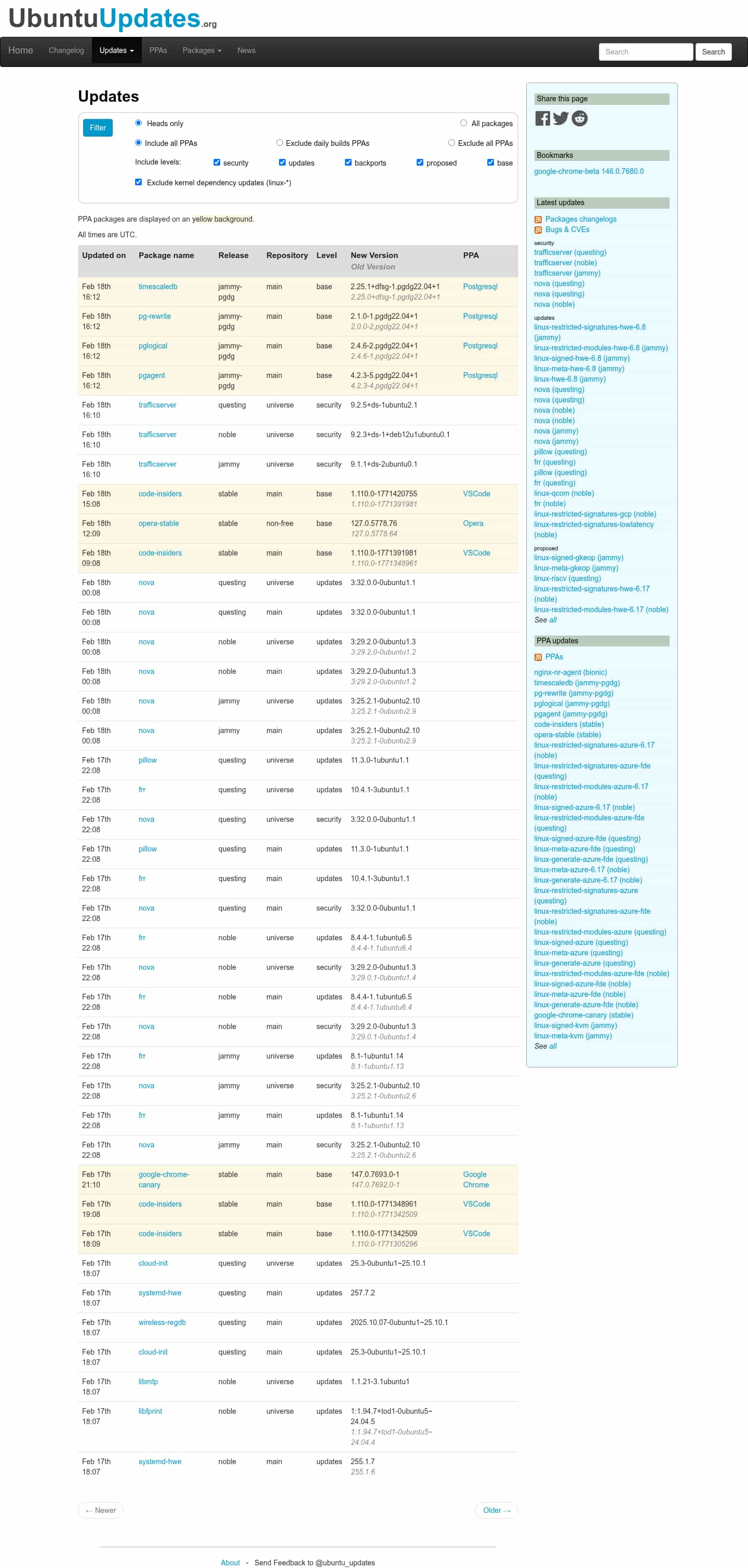 Latest website image capture