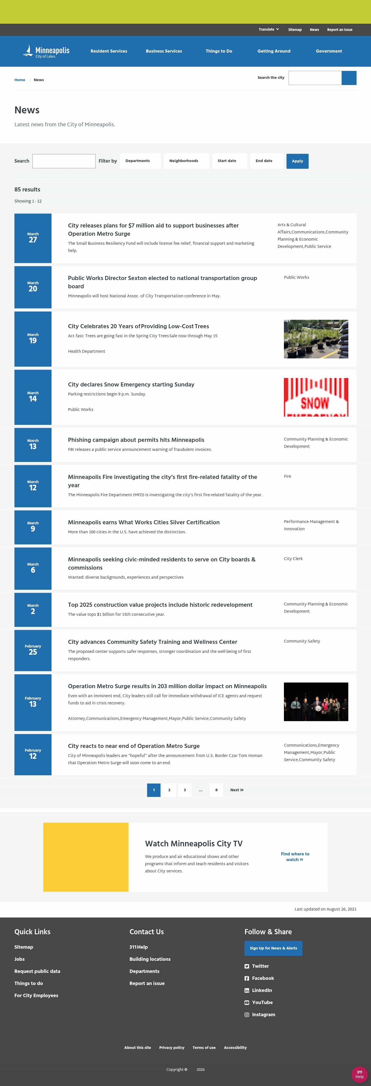 Latest website image capture