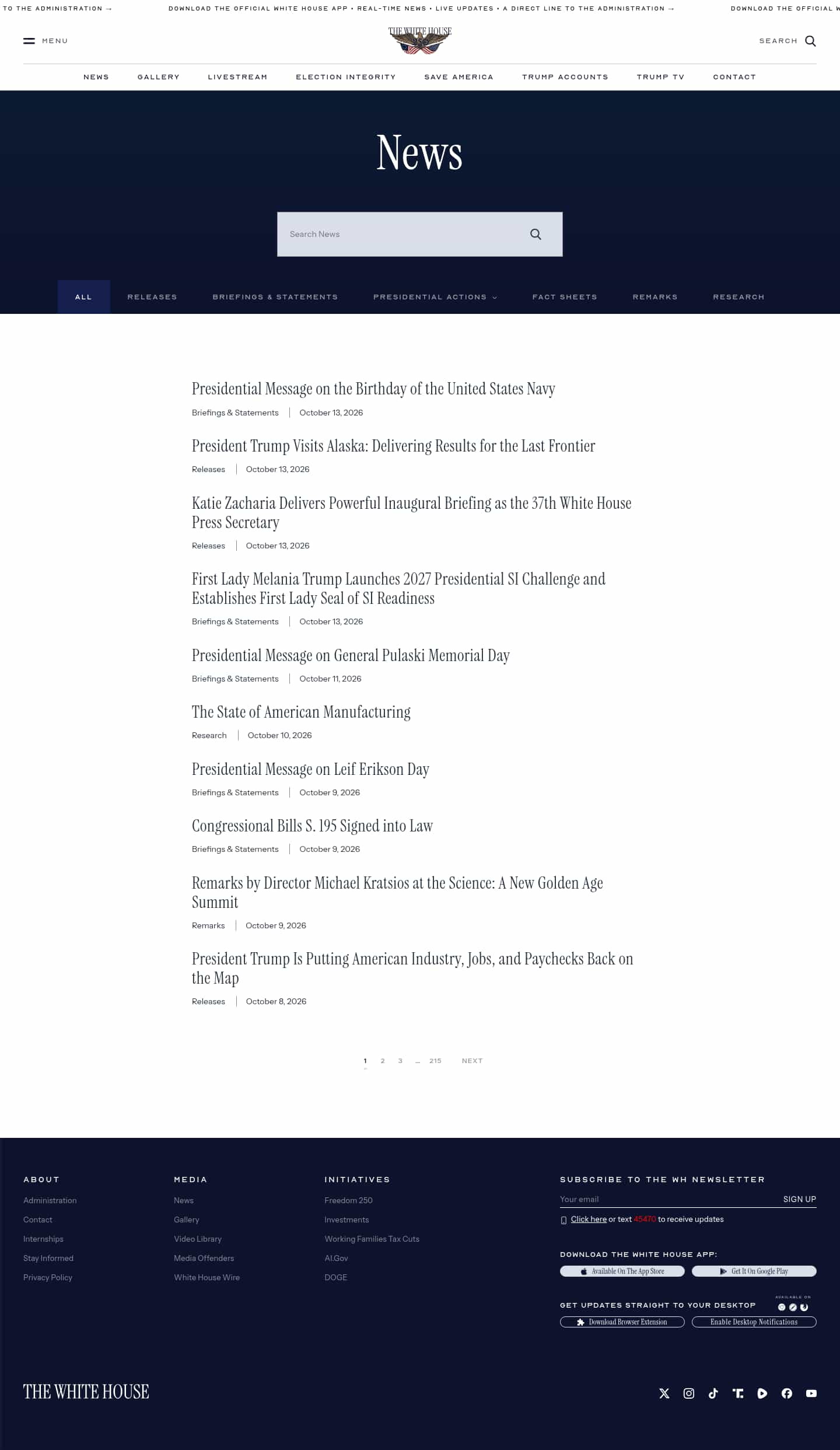 Latest website image capture