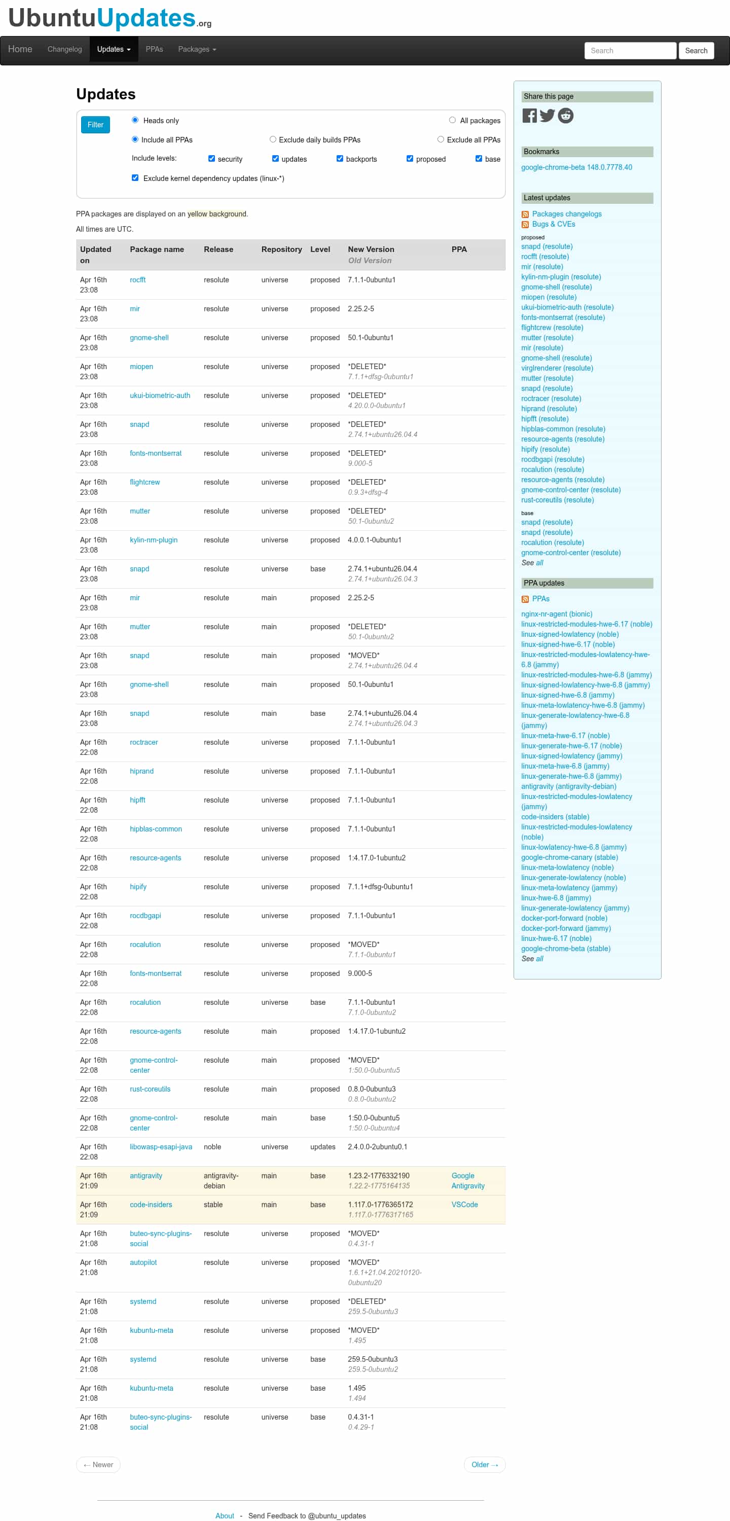 Latest website image capture