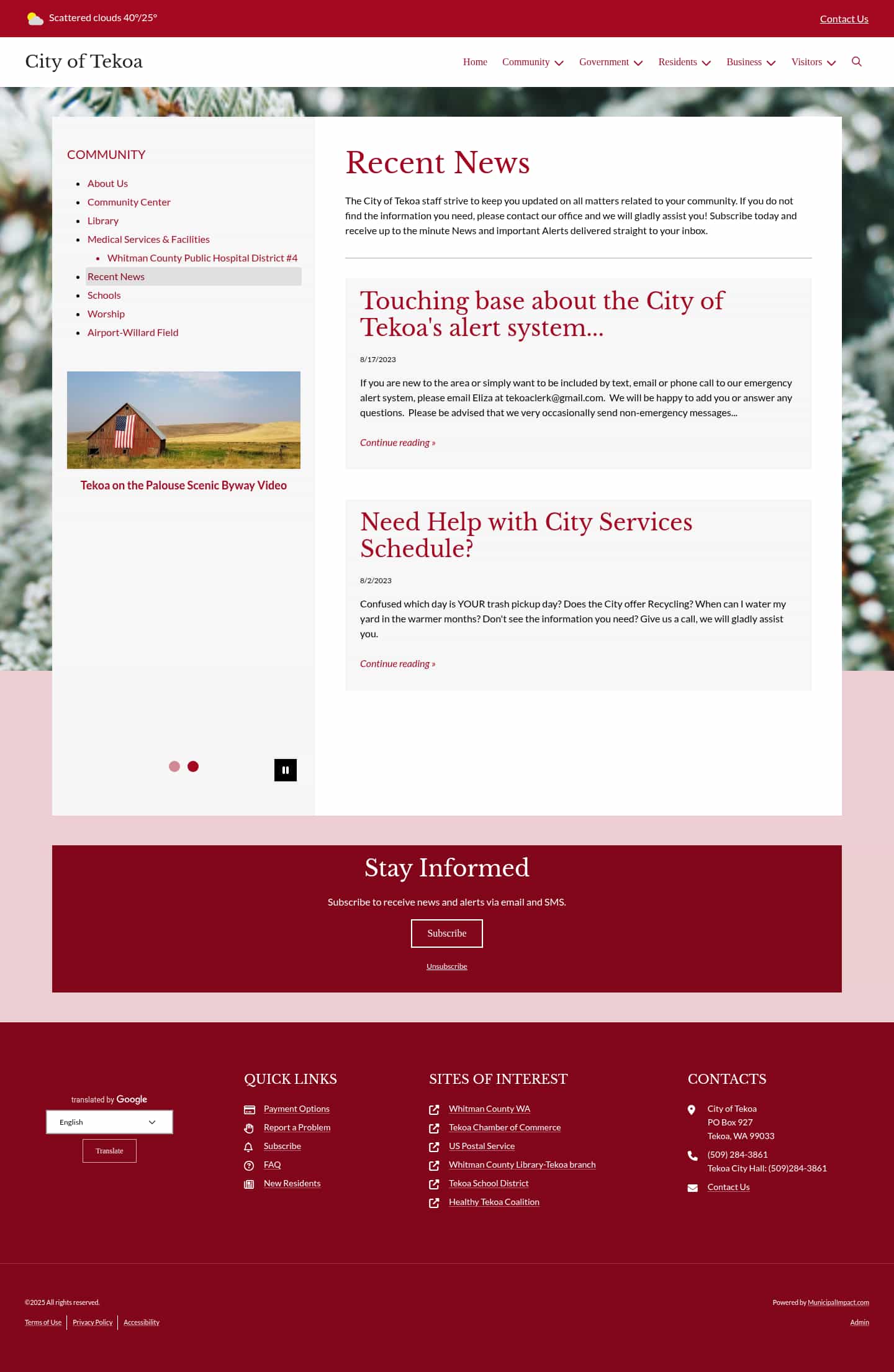 Latest website image capture