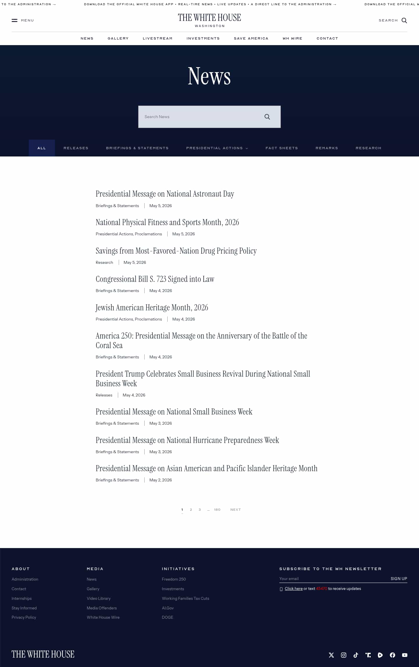 Latest website image capture