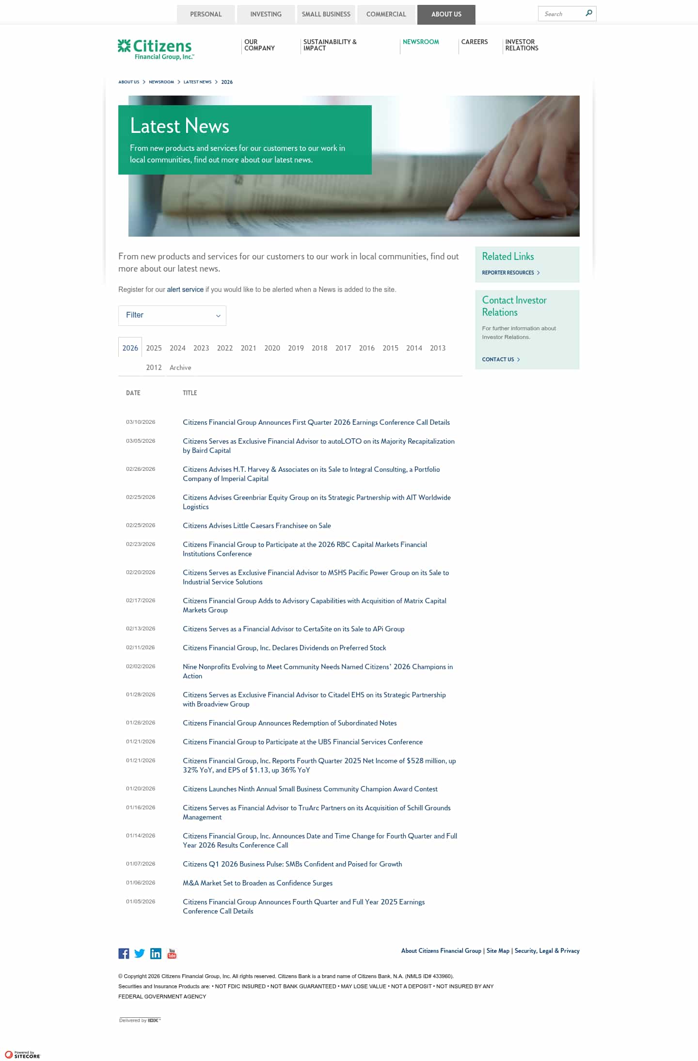 Latest website image capture