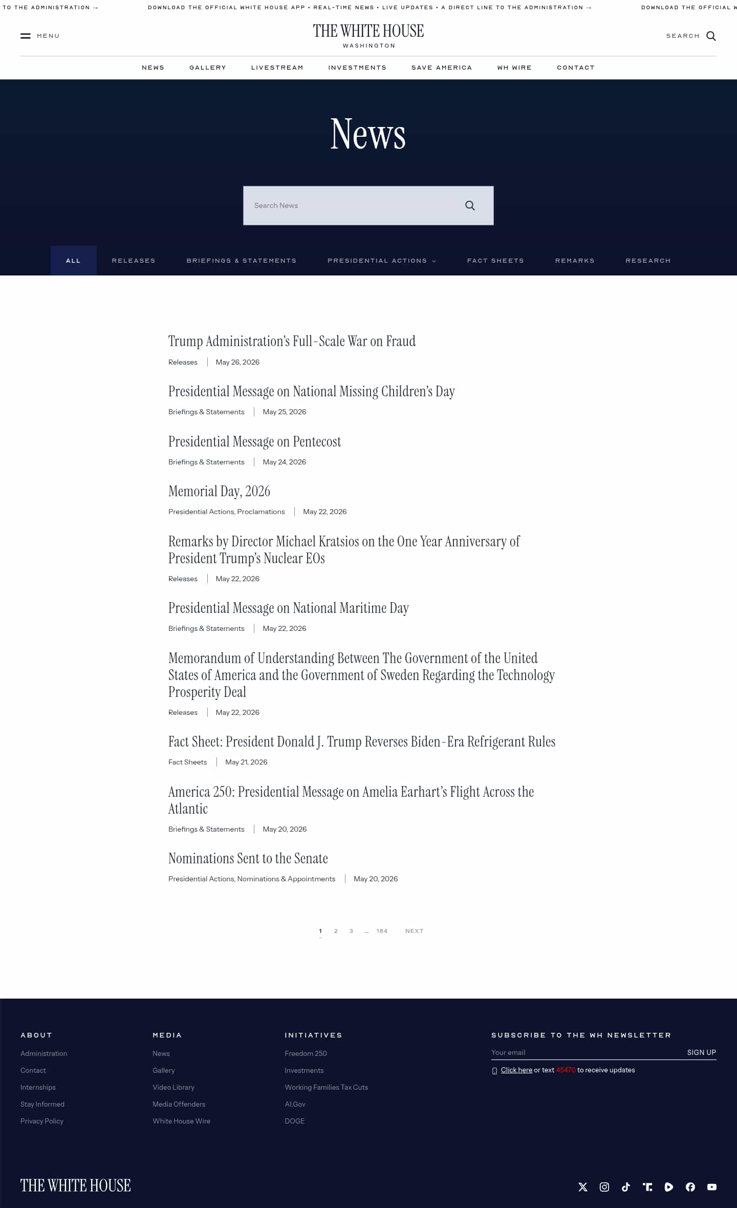 Latest website image capture