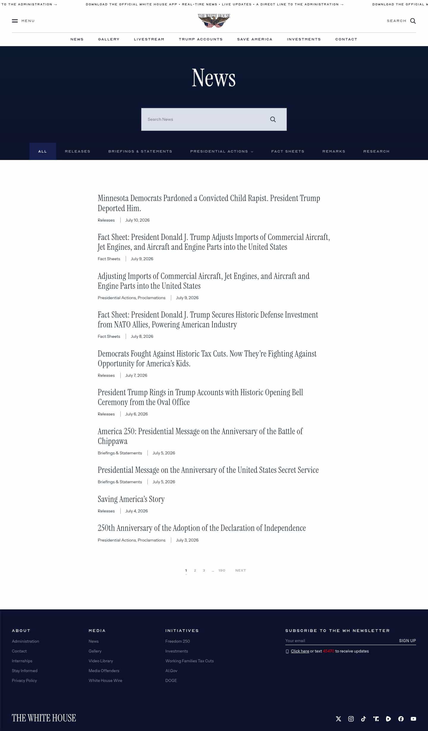Latest website image capture
