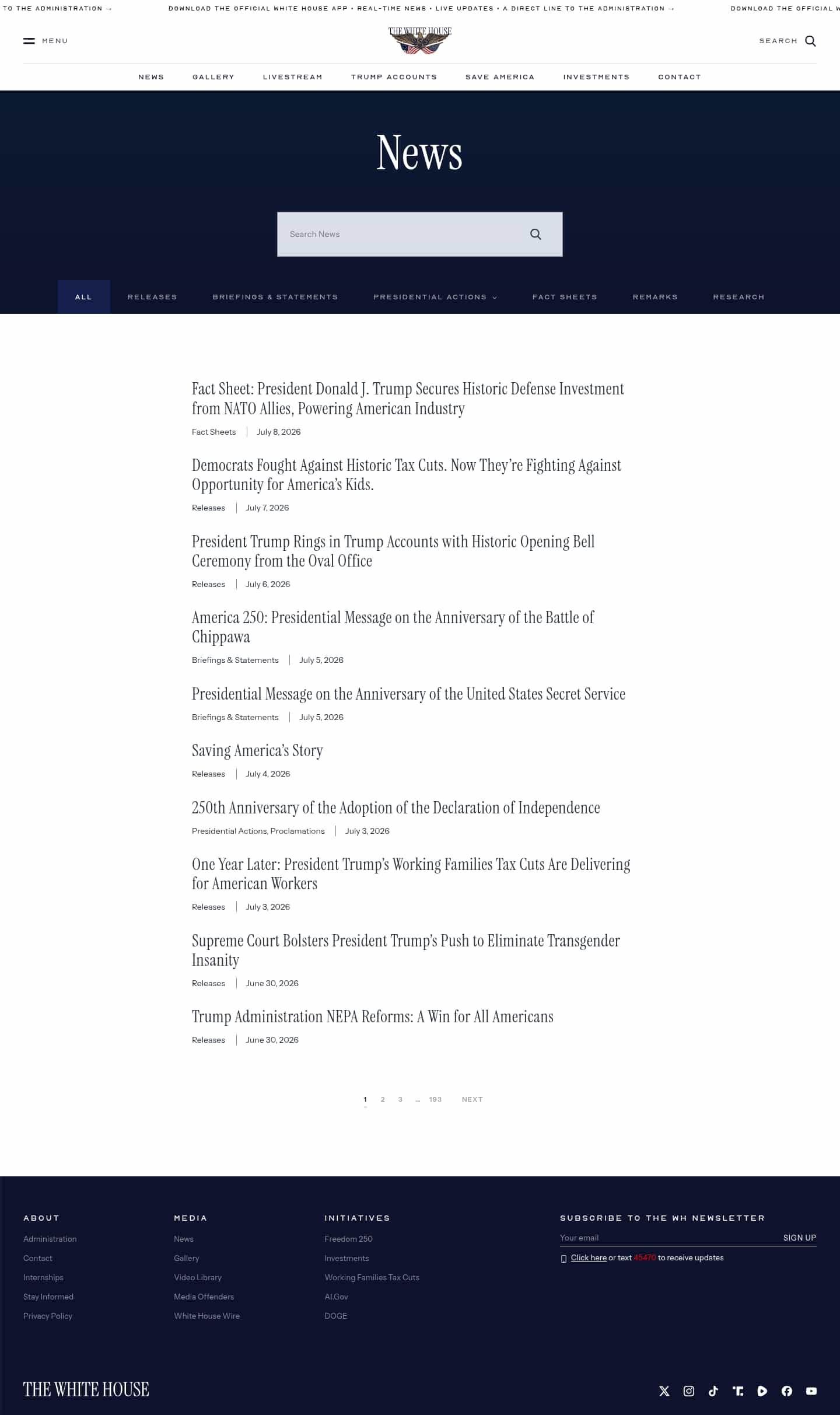 Latest website image capture
