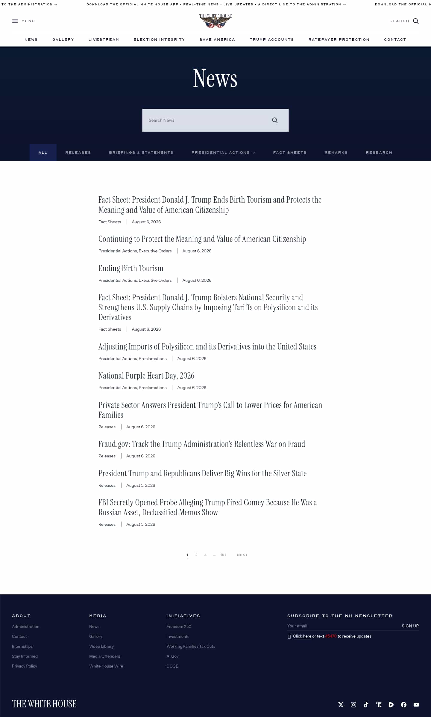 Latest website image capture