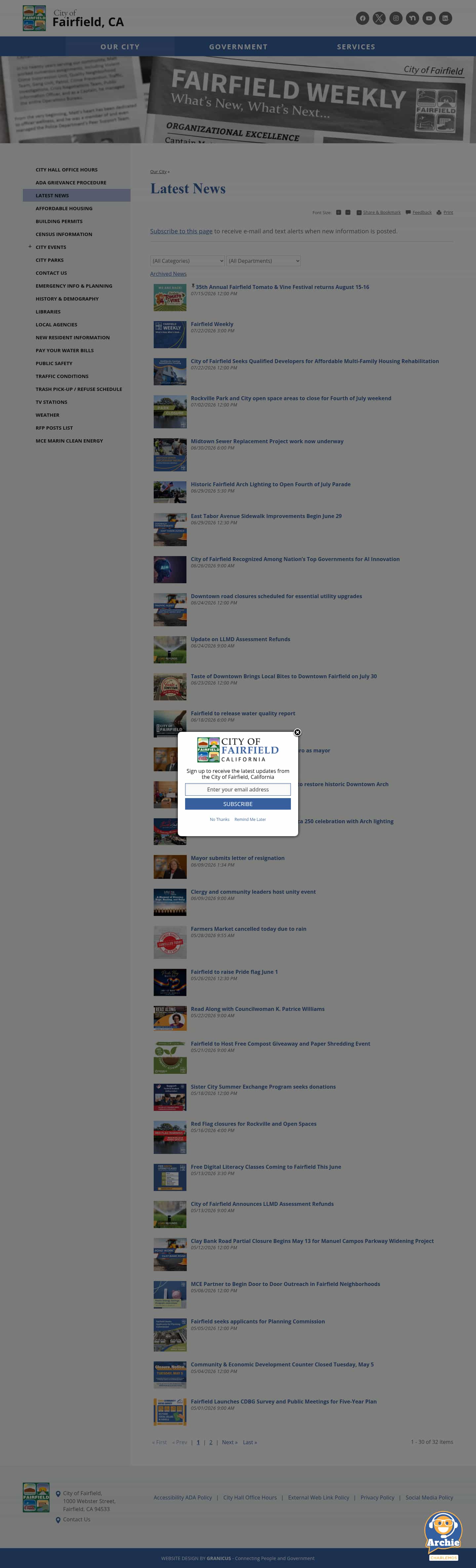Latest website image capture