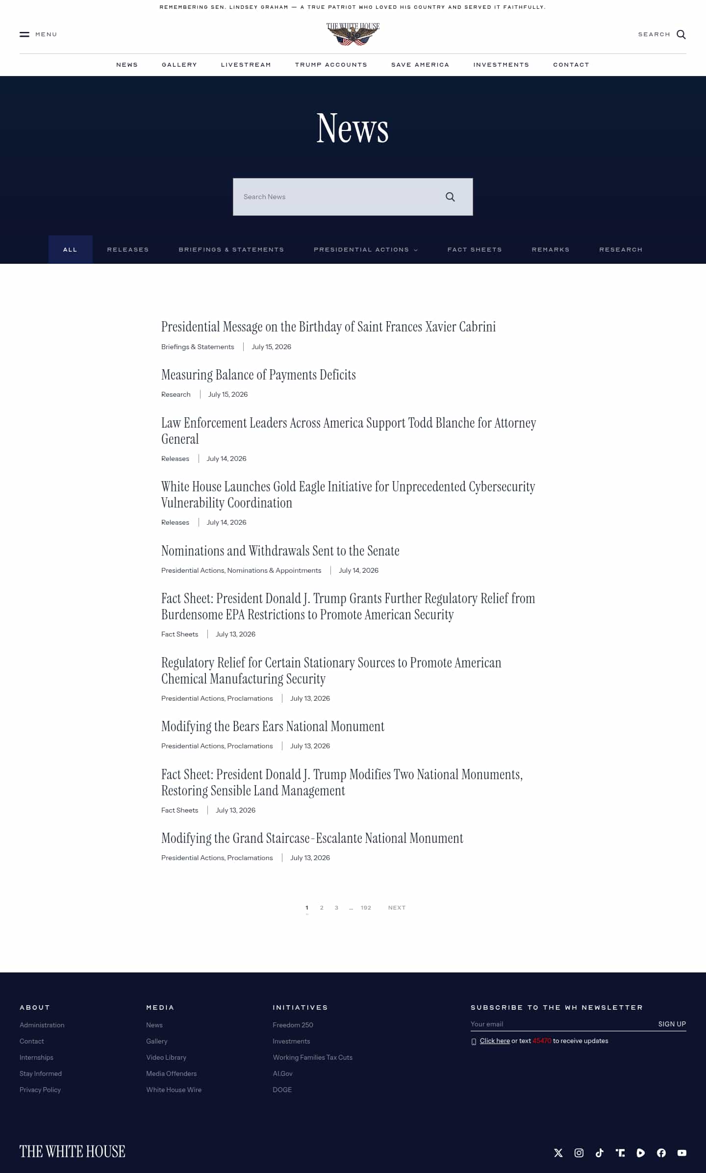 Latest website image capture