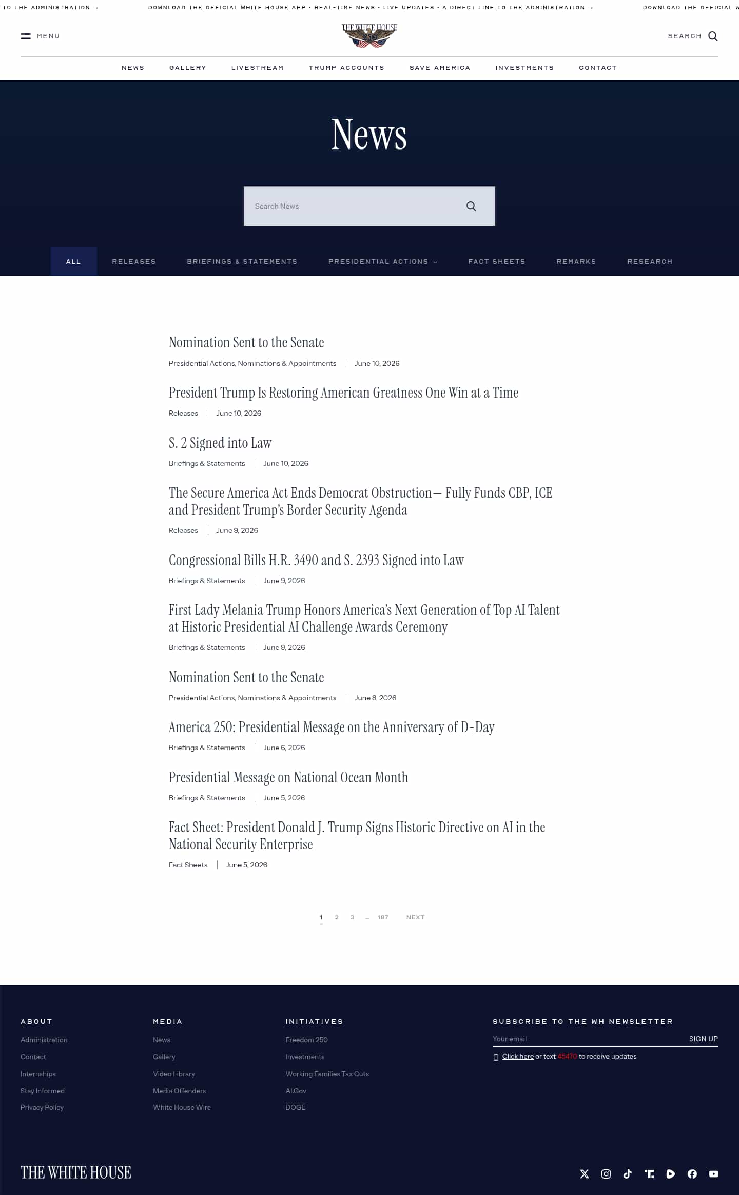 Latest website image capture