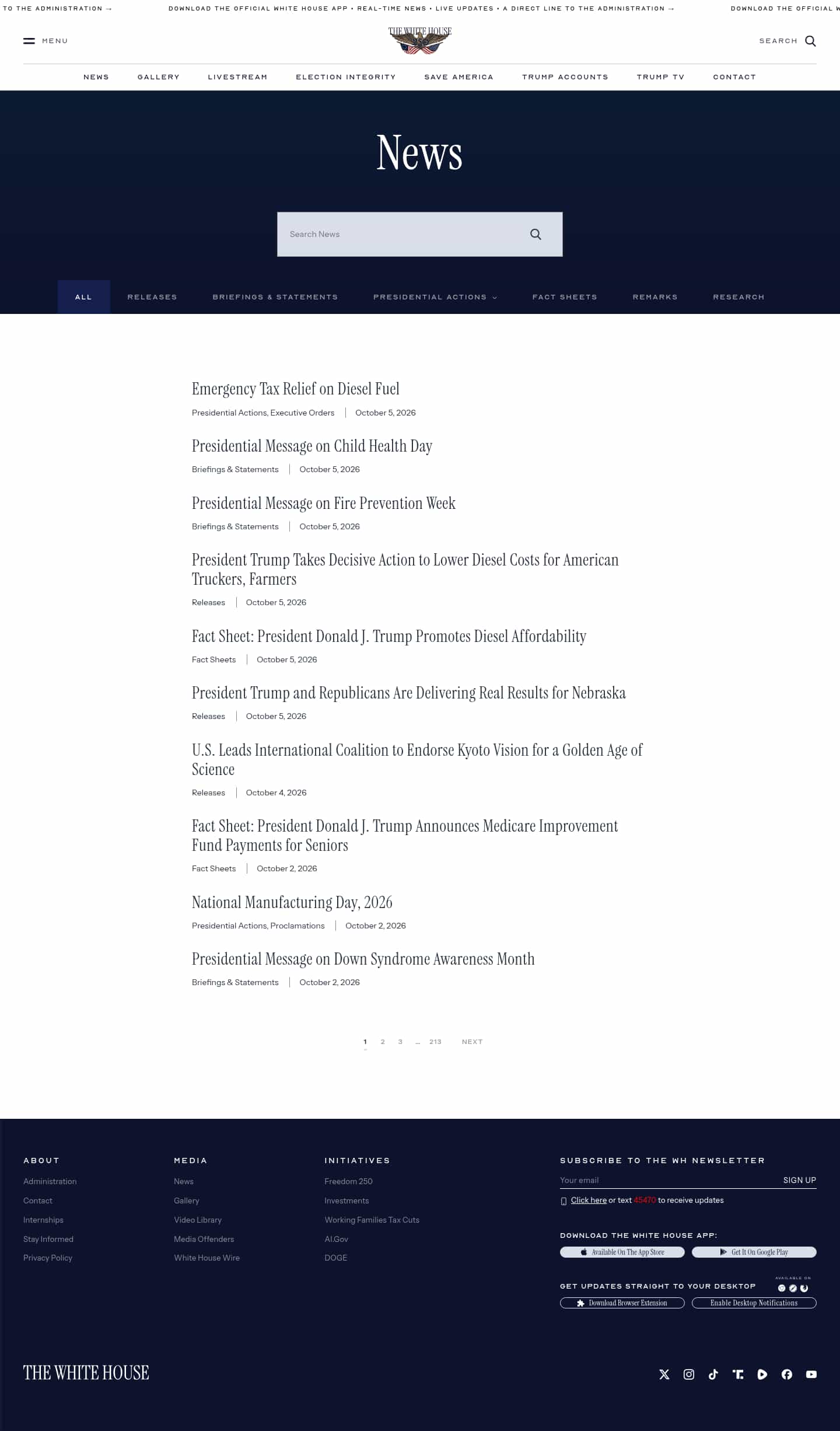 Latest website image capture