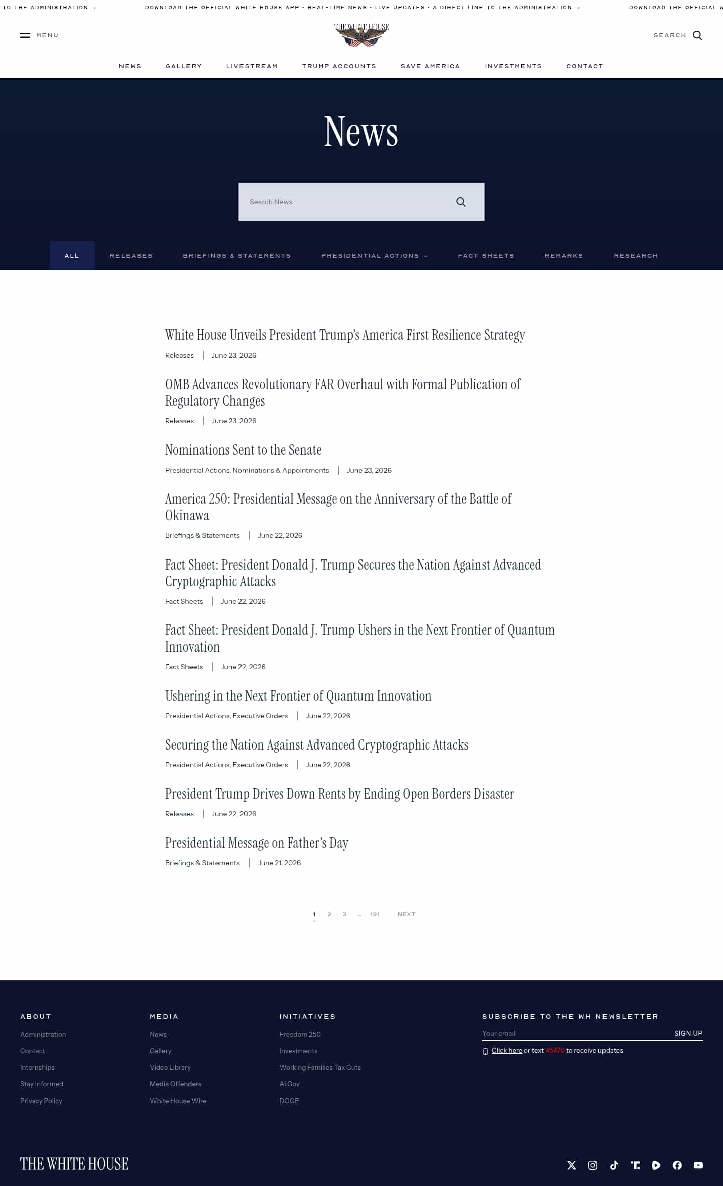 Latest website image capture