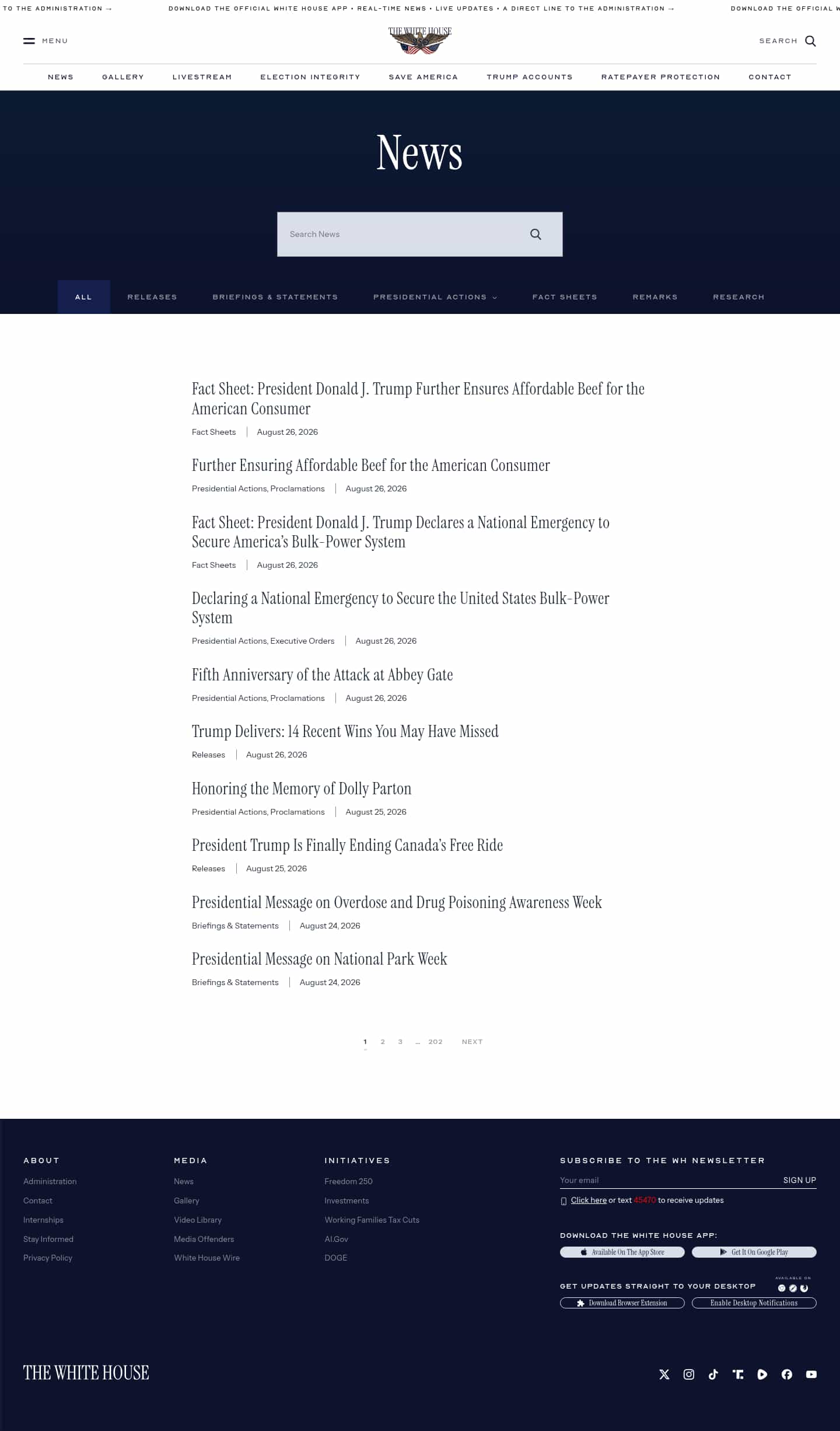 Latest website image capture