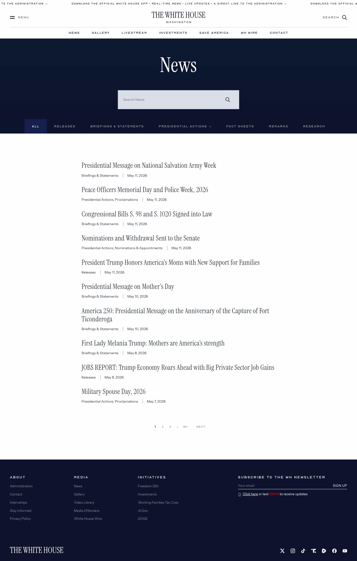 Latest website image capture